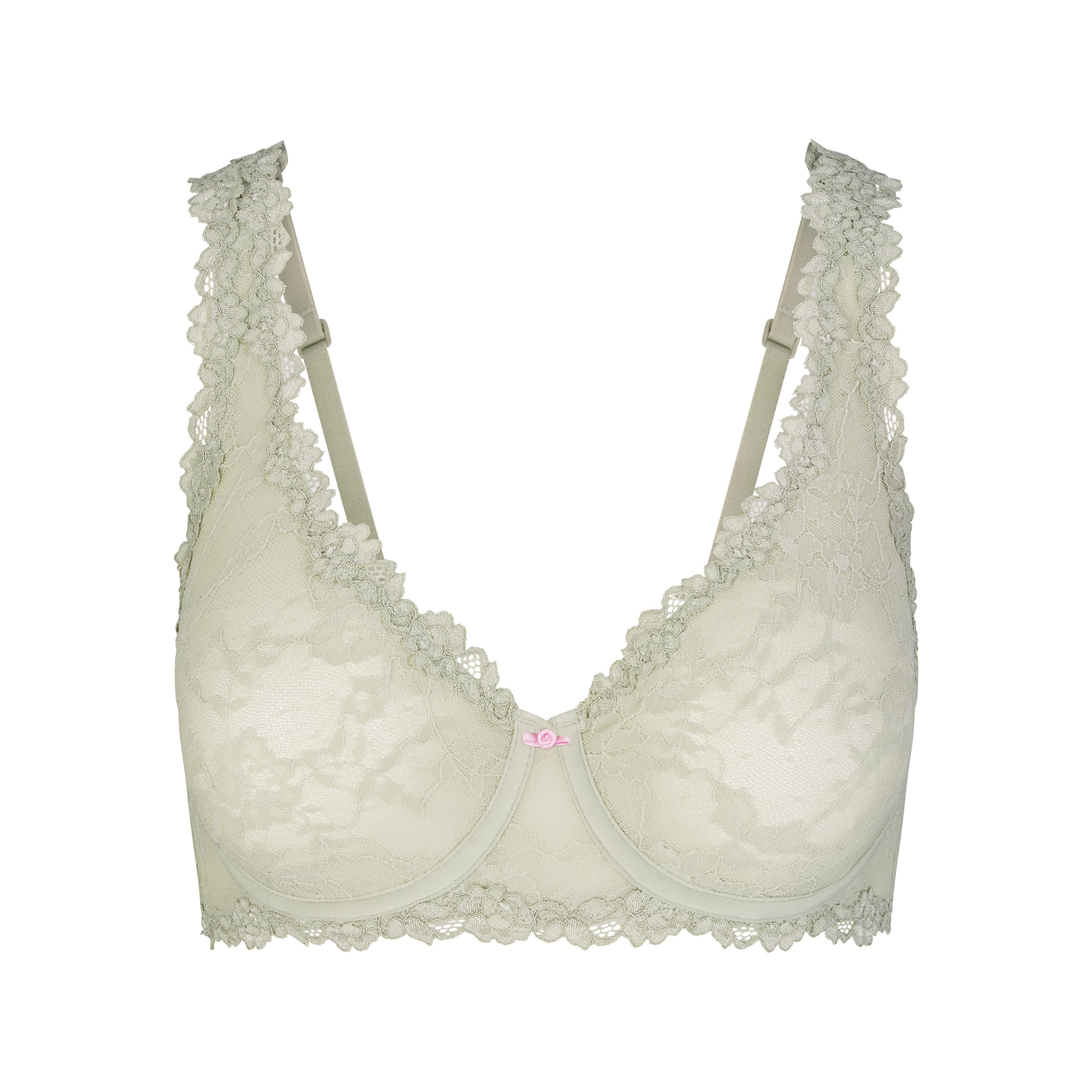 STRETCH LACE UNLINED FULL COVERAGE BRA | TALC - Image 5