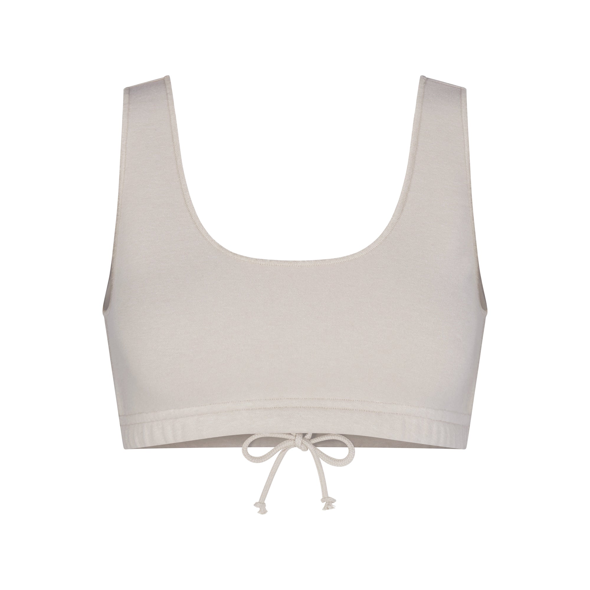 COTTON FLEECE BRALETTE | STONE