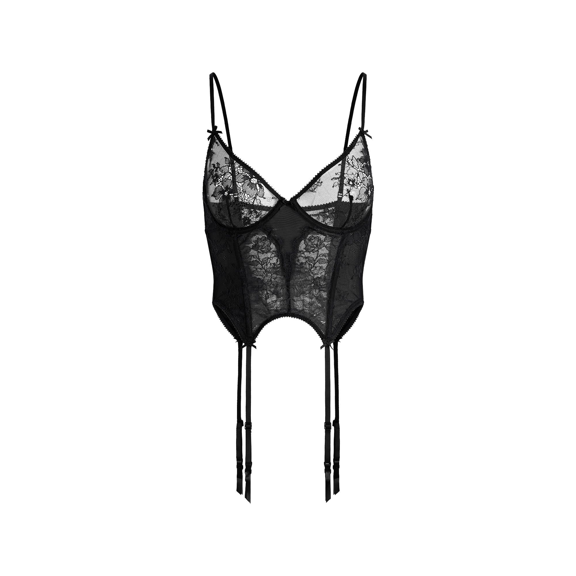 ULTRA FINE LACE SCOOP CORSET | ONYX - Image 11