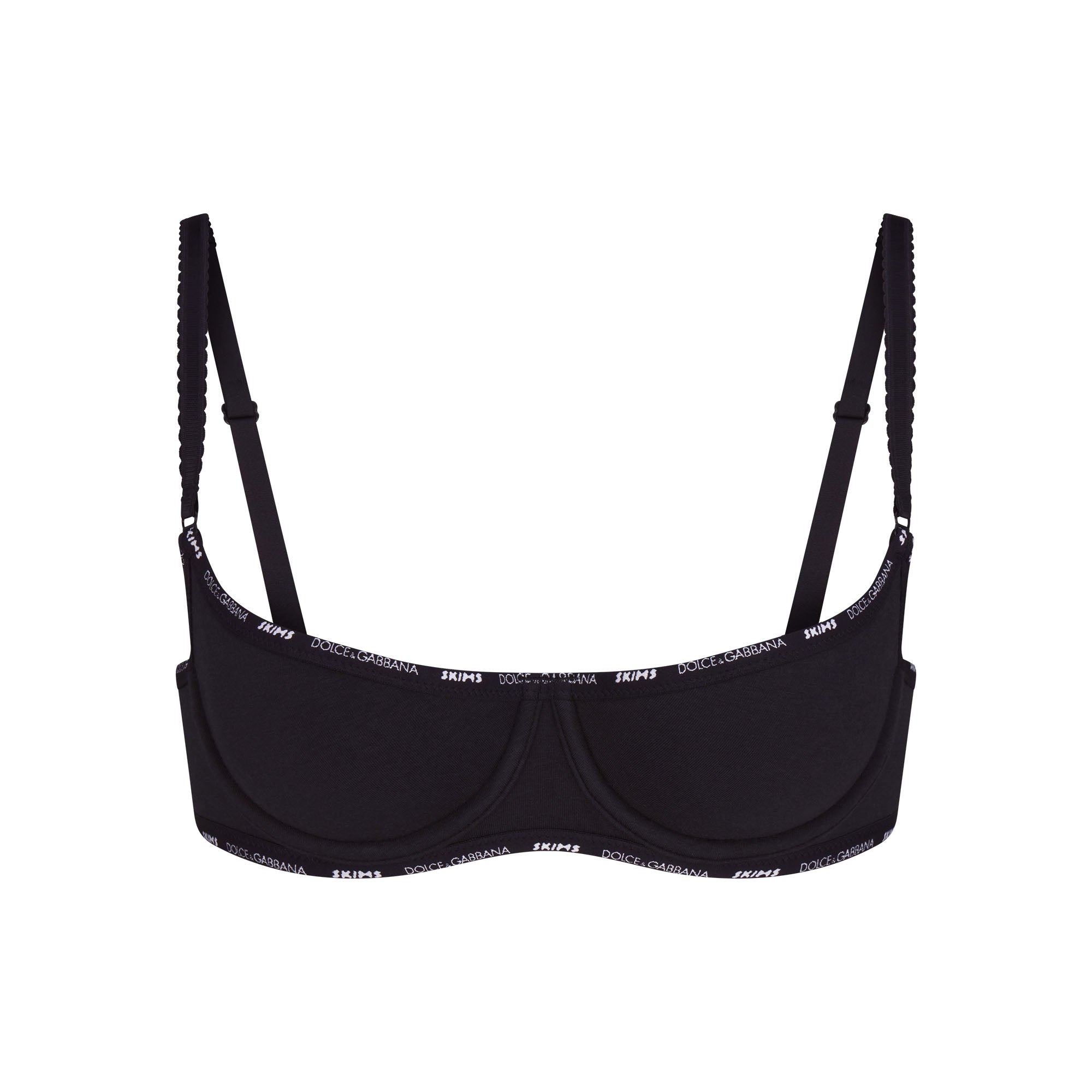 DOLCE&GABBANA X SKIMS COTTON JERSEY UNLINED BALCONETTE BRA | ONYX - Image 6