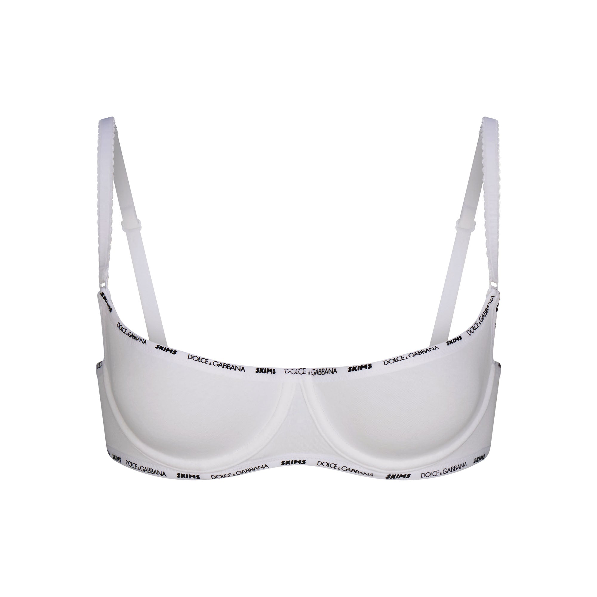 DOLCE&GABBANA X SKIMS COTTON JERSEY UNLINED BALCONETTE BRA | SNOW - Image 10