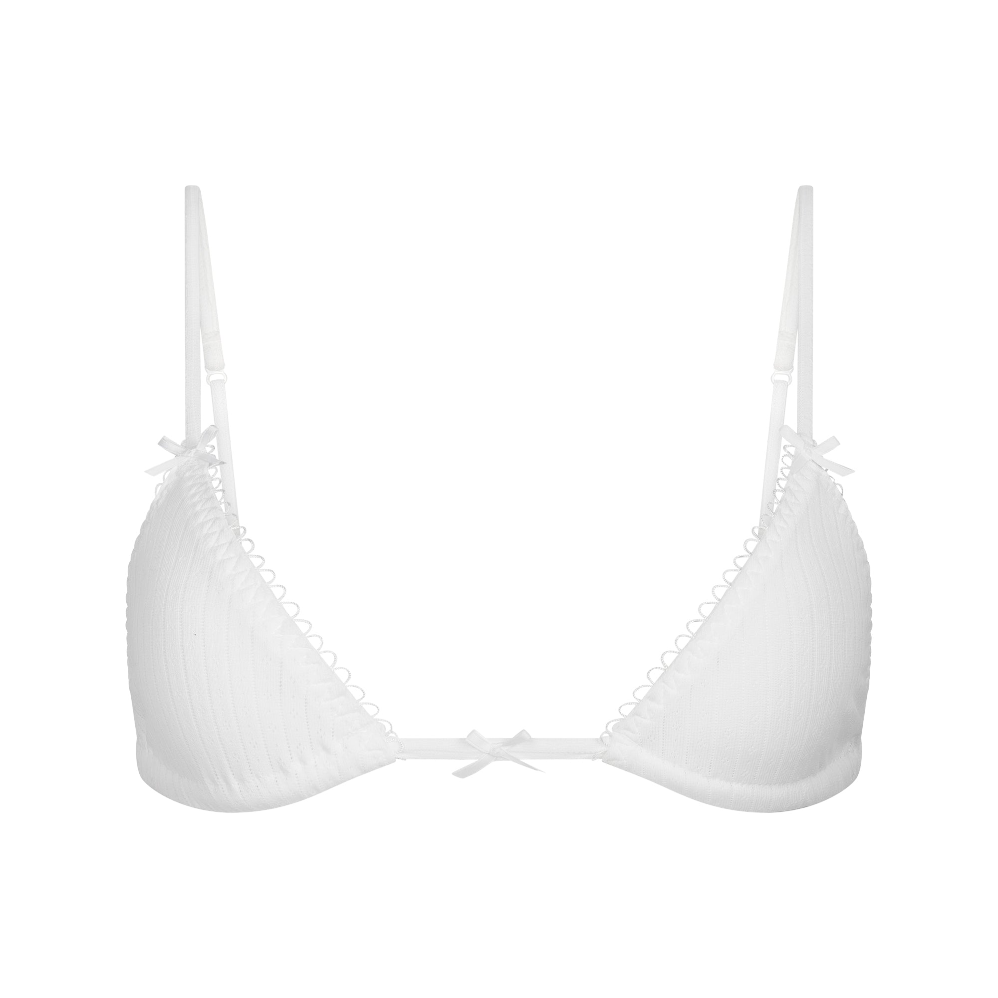 POINTELLE TRIANGLE BRALETTE | SNOW - Image 5