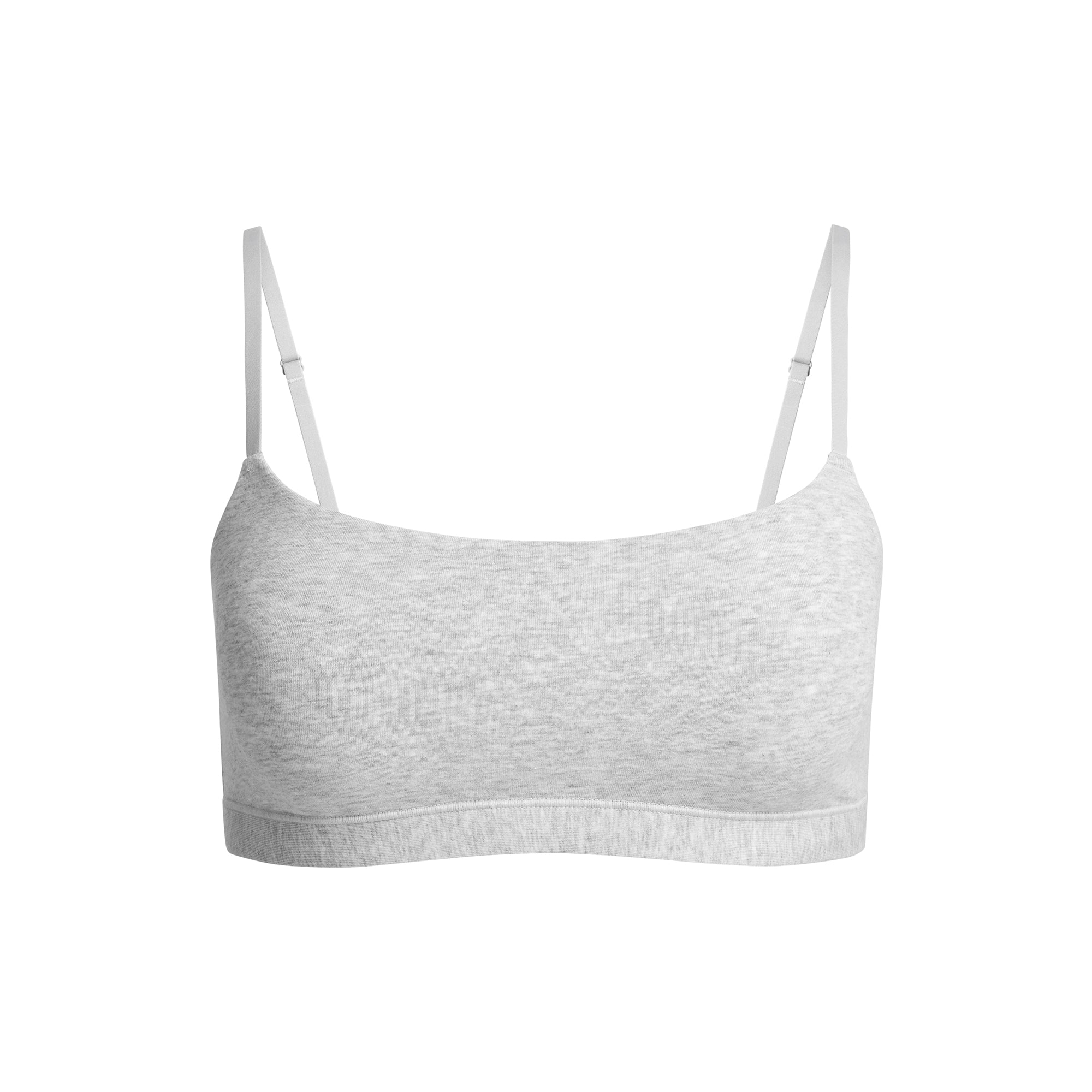 COTTON JERSEY SCOOP BRALETTE | LIGHT HEATHER GREY - Image 6