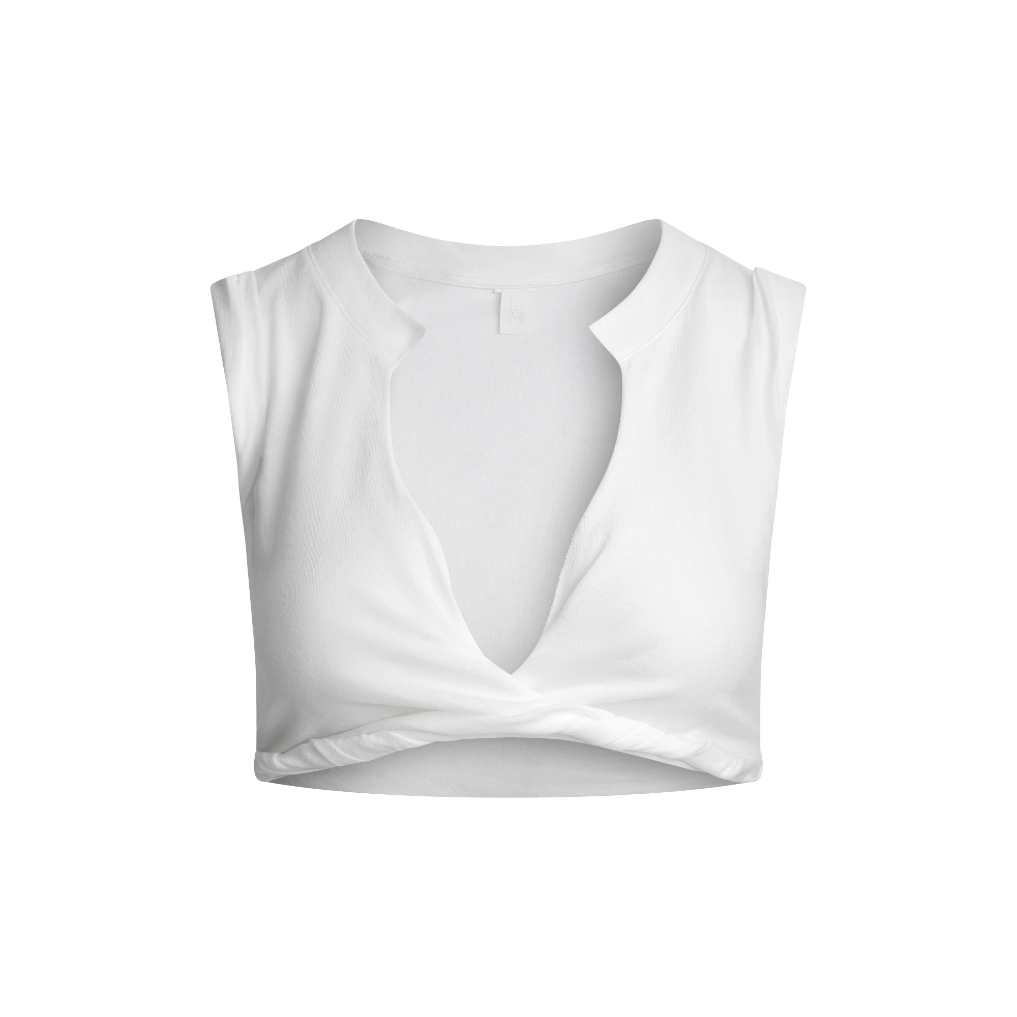 COTTON COVER-UPS PLUNGE TWIST TOP | SNOW - Image 7