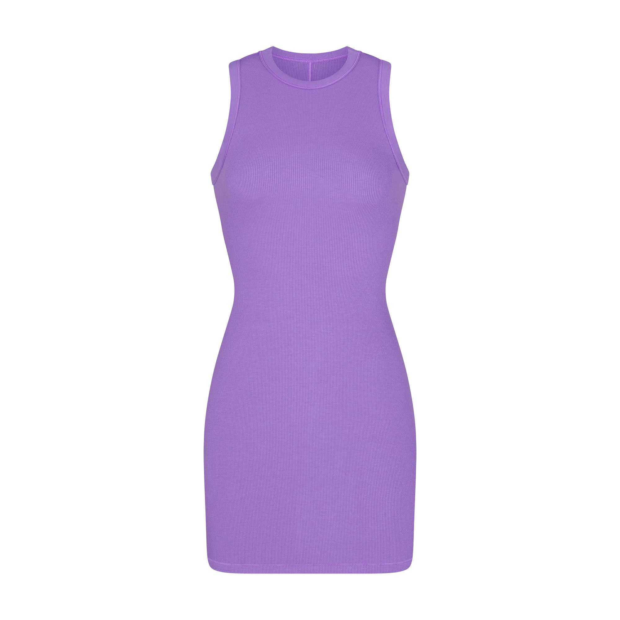 COTTON RIB TANK MINI DRESS | ULTRA VIOLET - Image 5