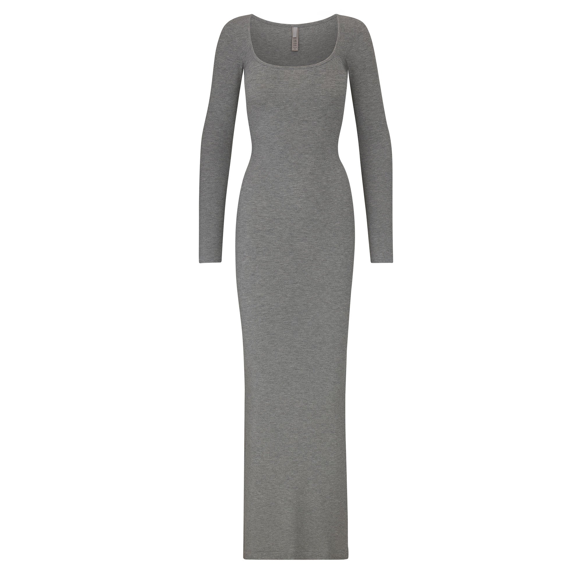 SOFT LOUNGE LONG SLEEVE DRESS | HEATHER GREY - Image 6