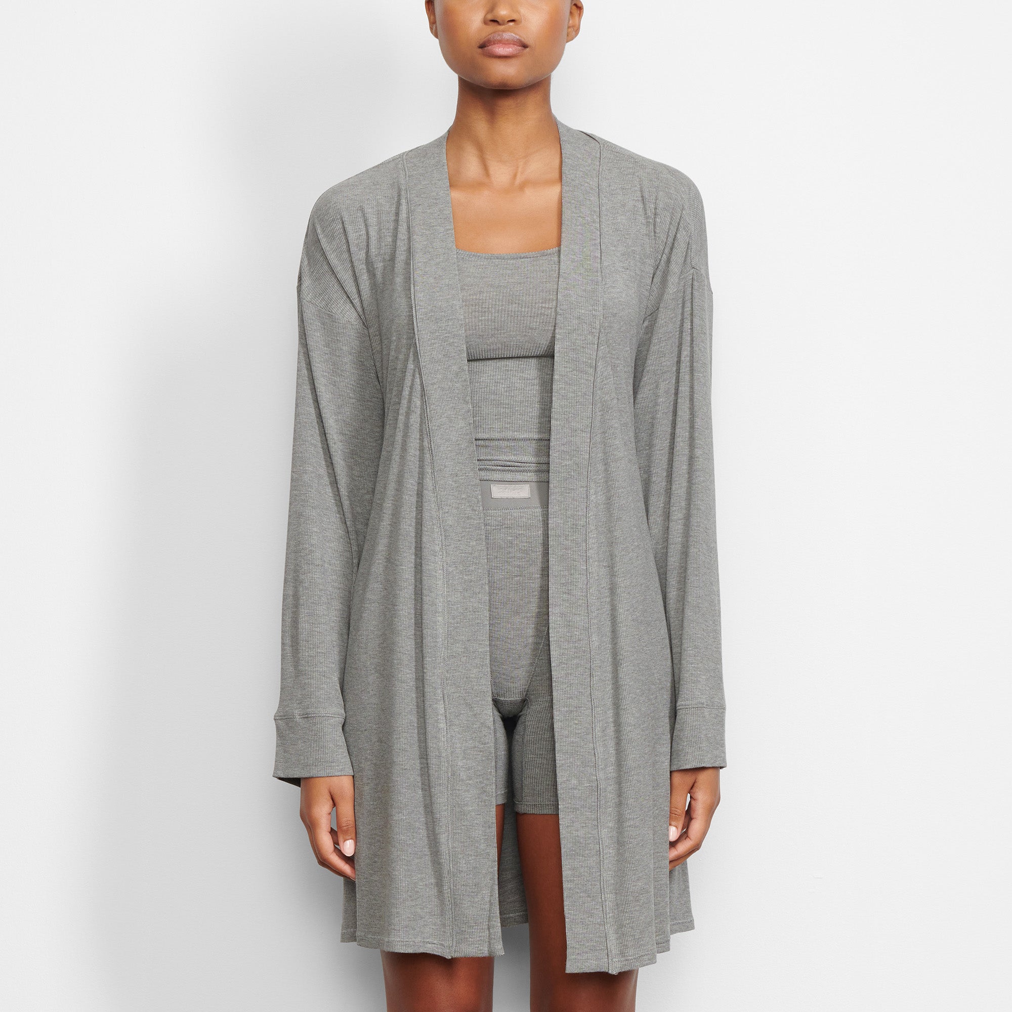 SOFT LOUNGE ROBE | HEATHER GREY - Image 4