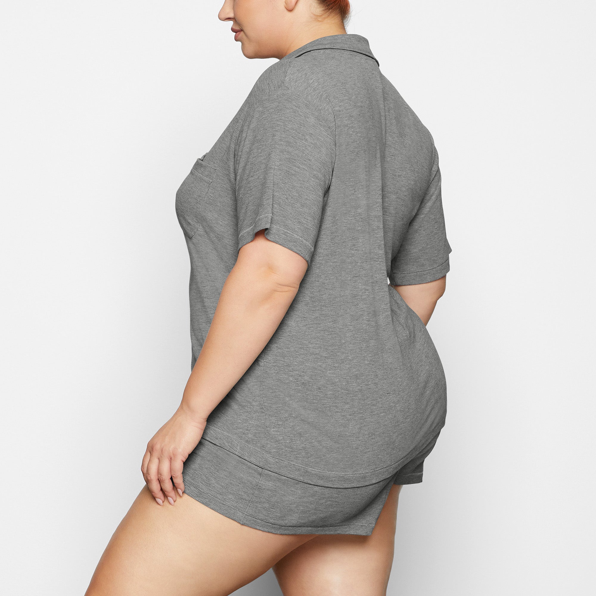 SOFT LOUNGE SHORT SLEEP SET | HEATHER GREY - Image 2