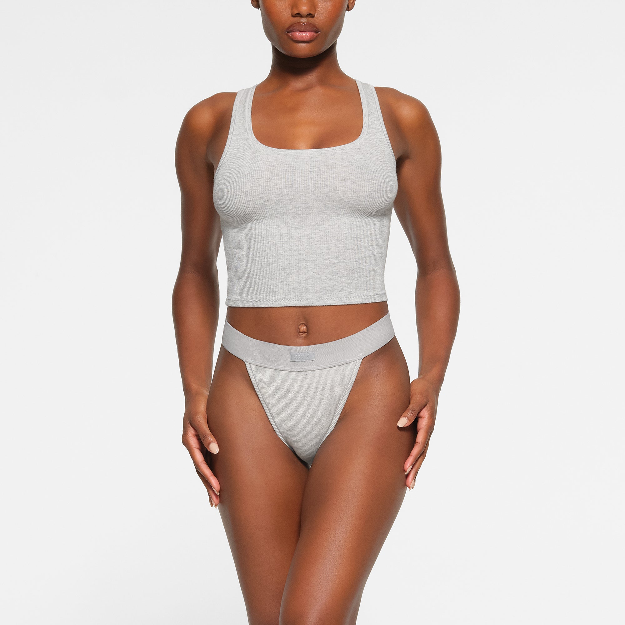 COTTON RIB TANK | LIGHT HEATHER GREY