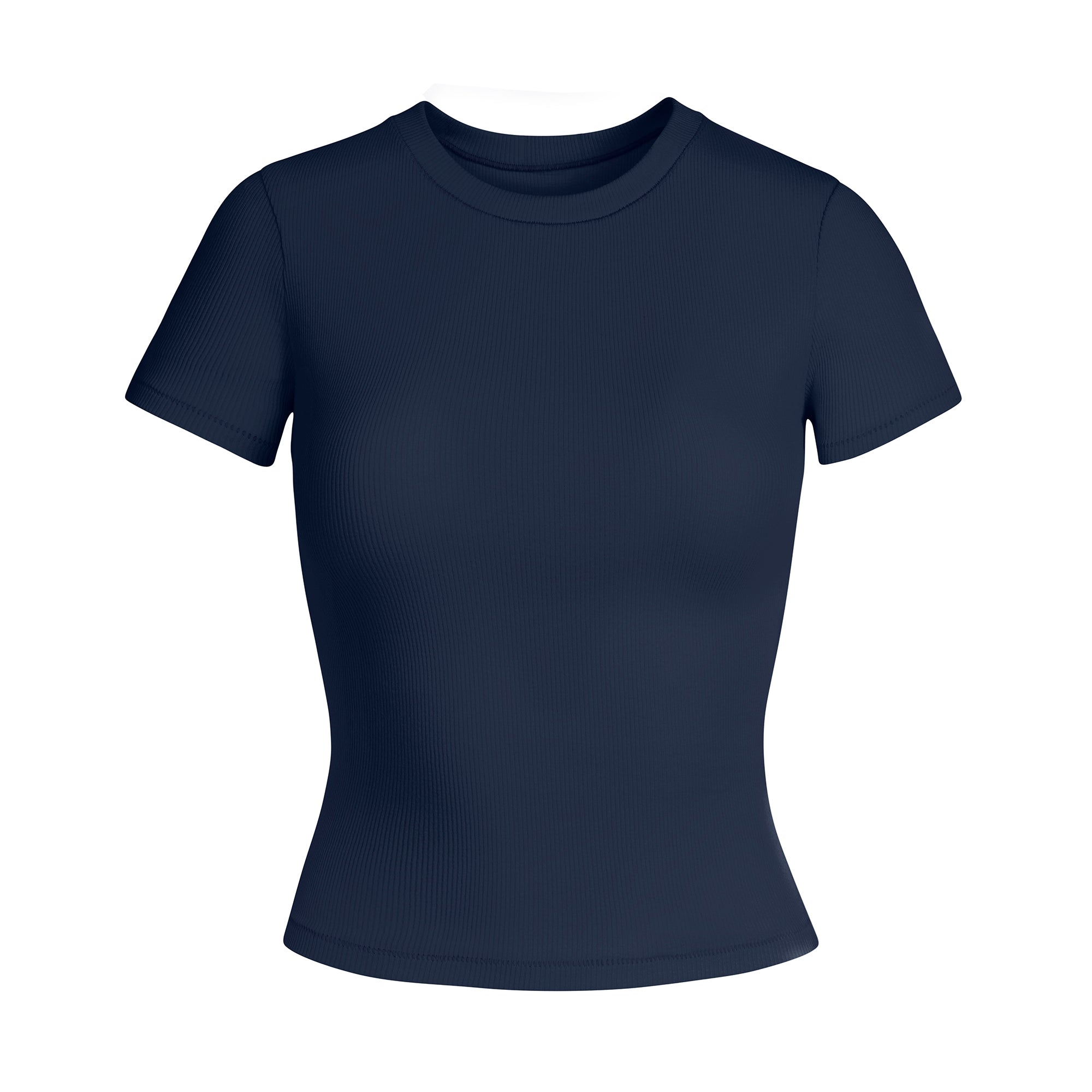 COTTON RIB T-SHIRT | NAVY - Image 5