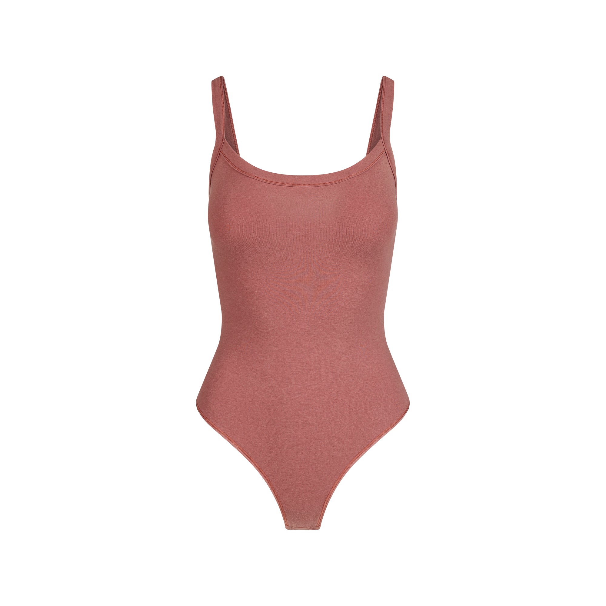 COTTON JERSEY SCOOP NECK BODYSUIT | REDWOOD - Image 5