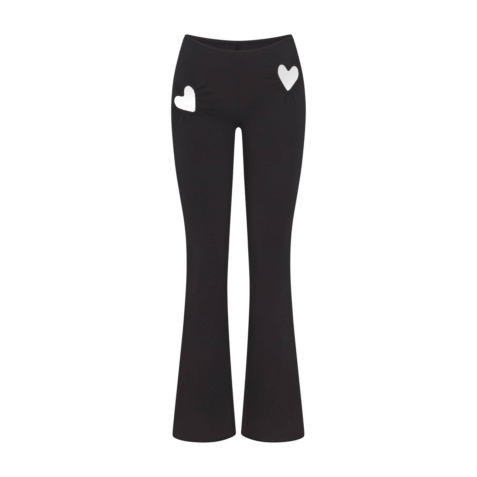 COTTON JERSEY HEART FLARE LEGGING | SOOT - Image 5