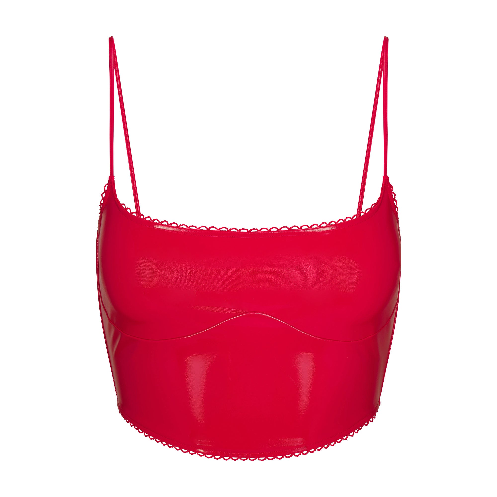 VINYL CROPPED CORSET | RED - Image 5