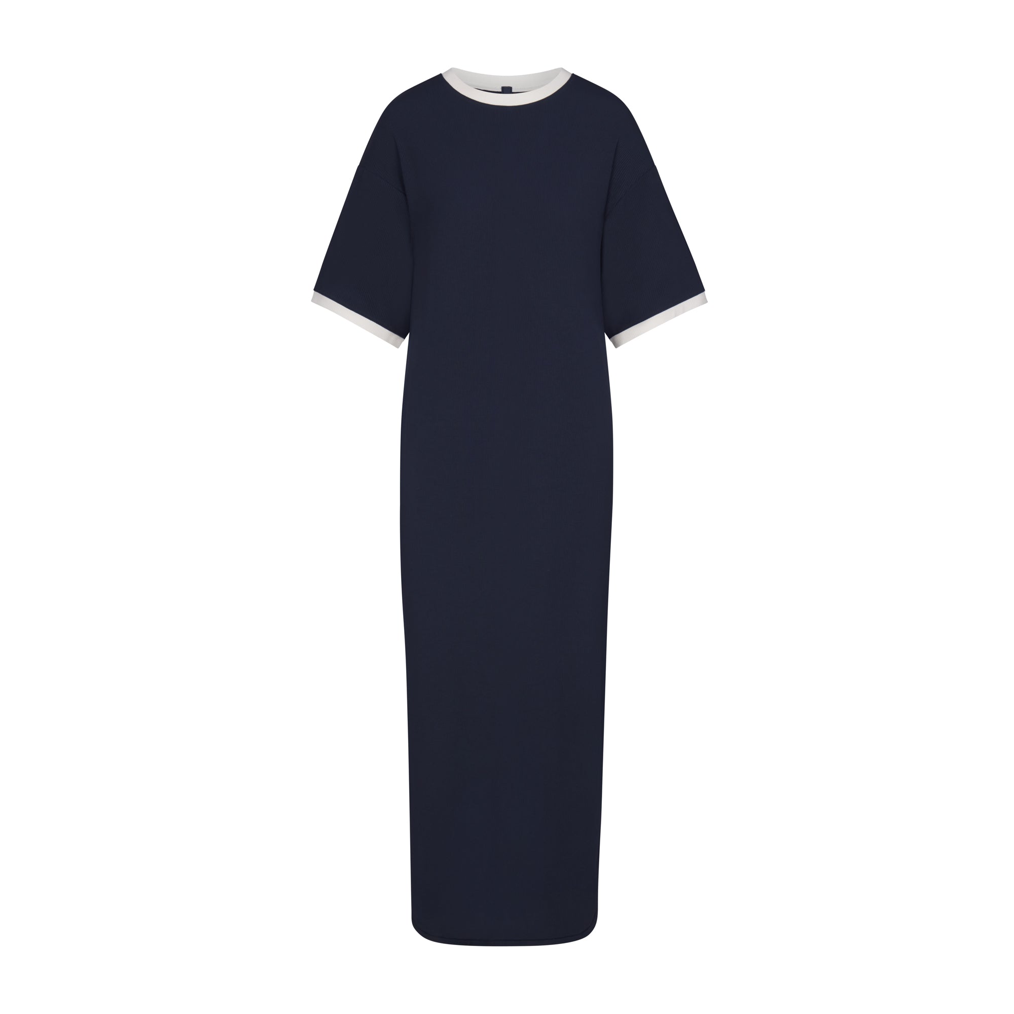 SOFT LOUNGE RINGER T-SHIRT LONG DRESS | NAVY - Image 5