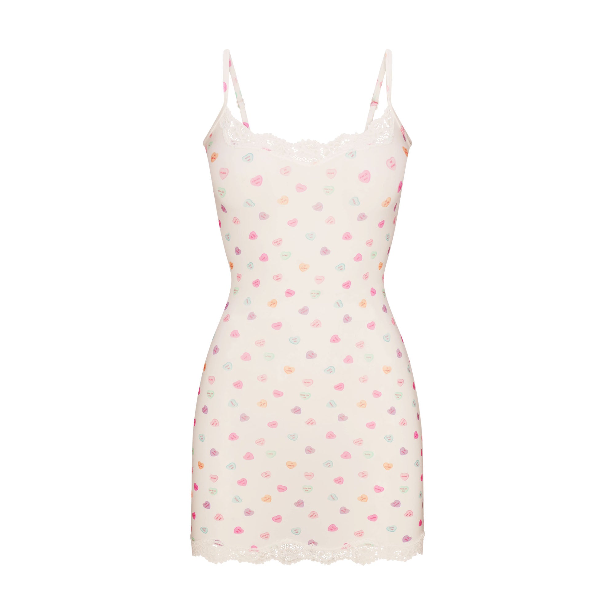 FITS EVERYBODY LACE SLIP DRESS | MARBLE CANDY HEART PRINT - Image 6