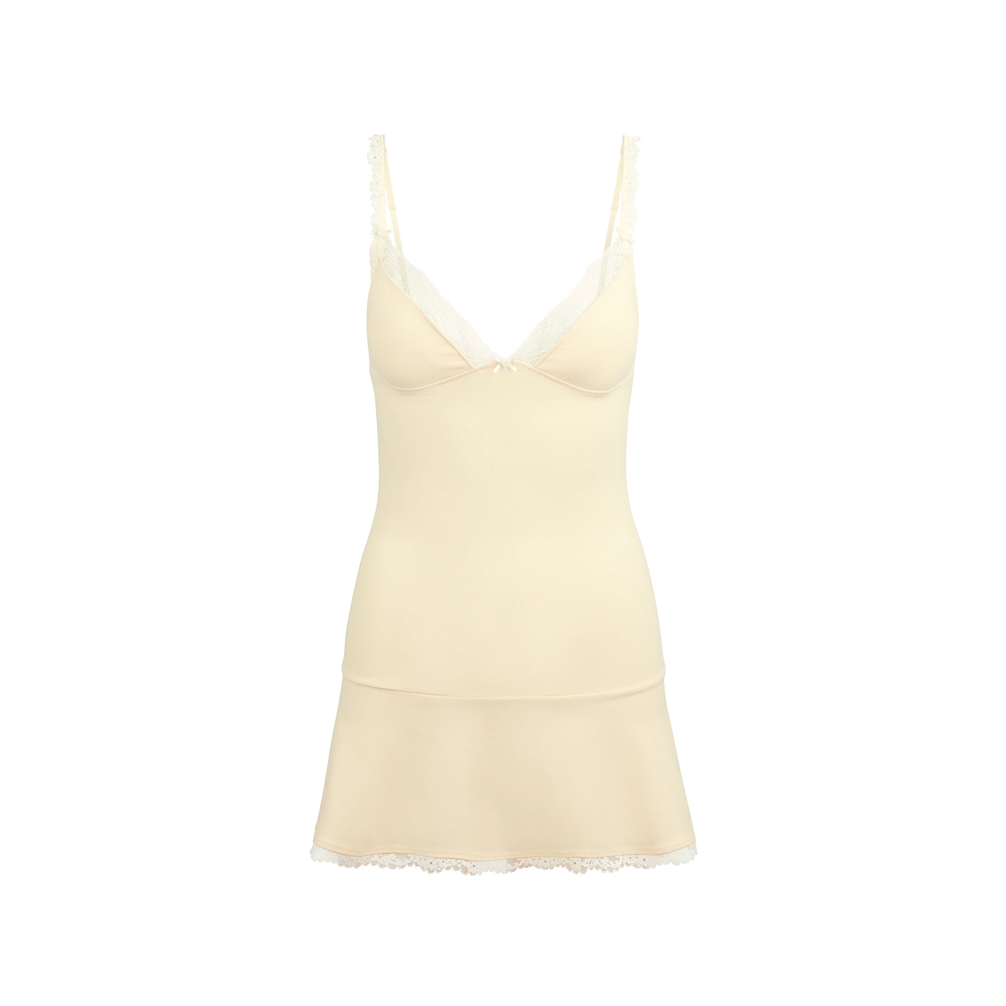 COTTON JERSEY LACE SLIP DRESS | BUTTER - Image 5