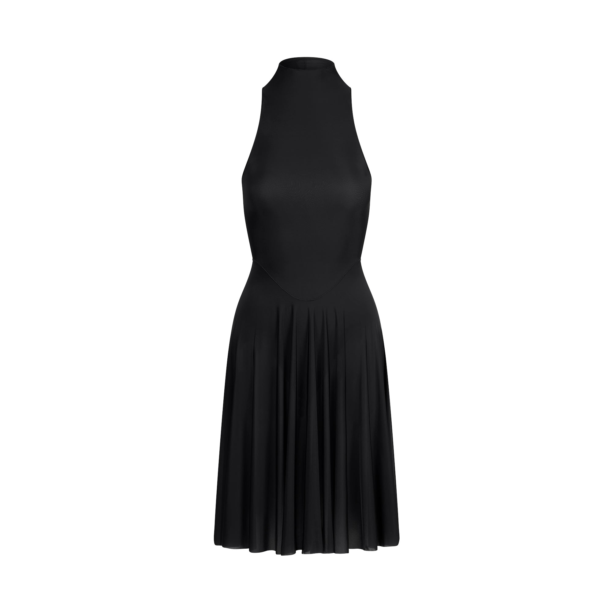 MILKY SHEER HIGH NECK MIDI DRESS | OBSIDIAN - Image 7