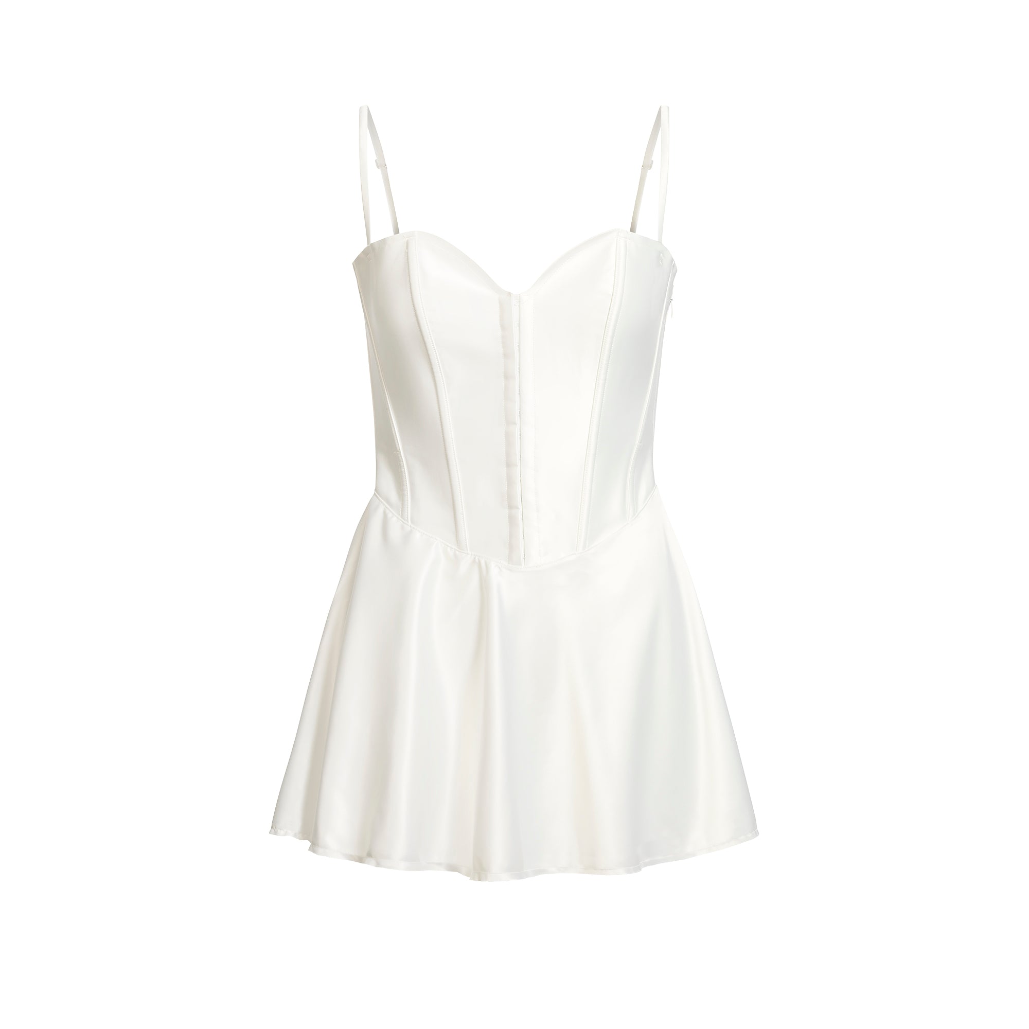 WOVEN SHINE CORSET DRESS | IVORY - Image 7