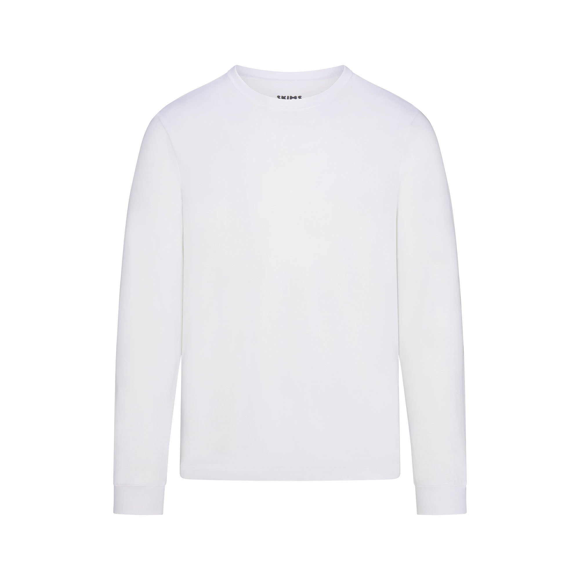SKIMS COTTON MENS CLASSIC LONG SLEEVE T-SHIRT | CHALK - Image 6