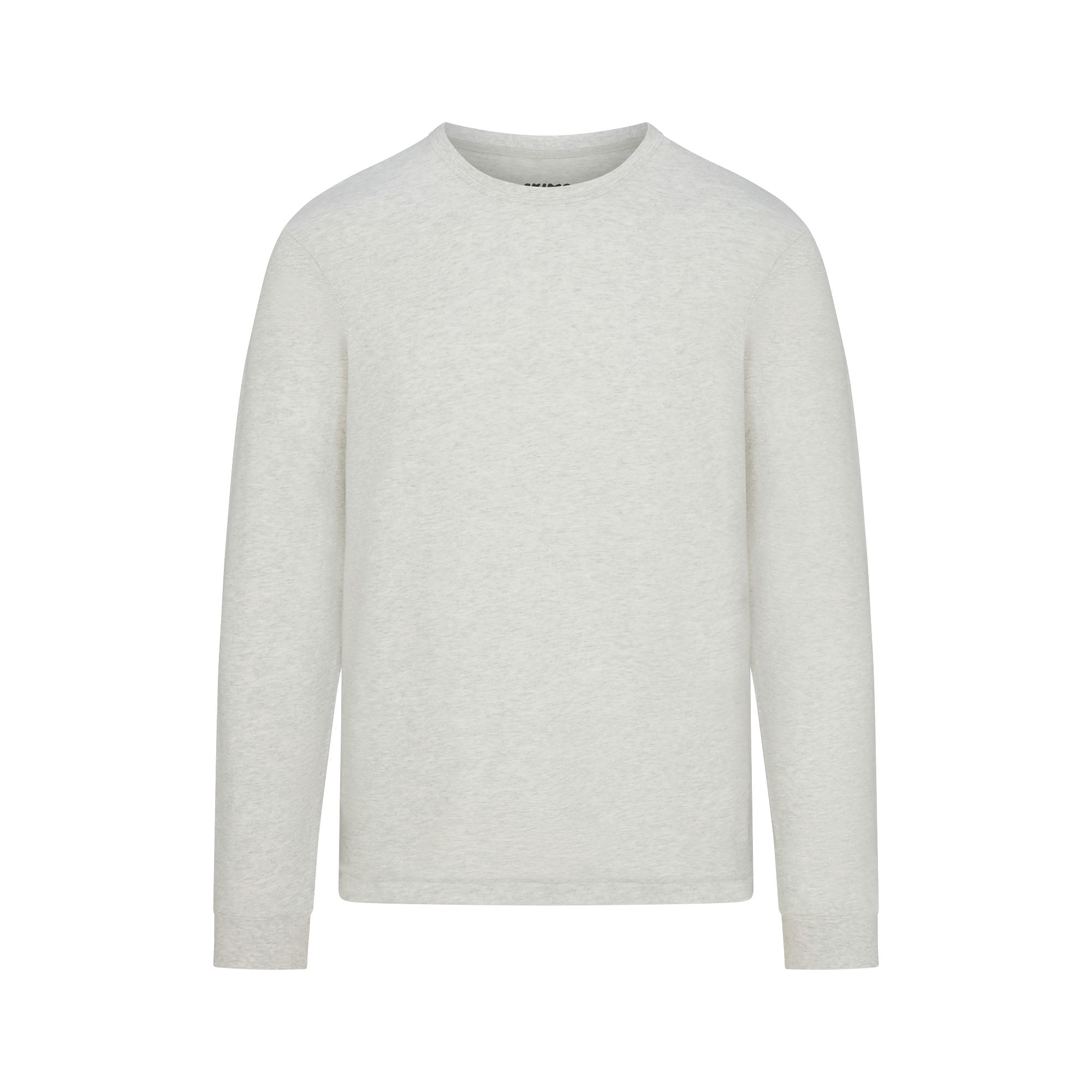 SKIMS COTTON MENS CLASSIC LONG SLEEVE T-SHIRT | LIGHT HEATHER GREY - Image 7