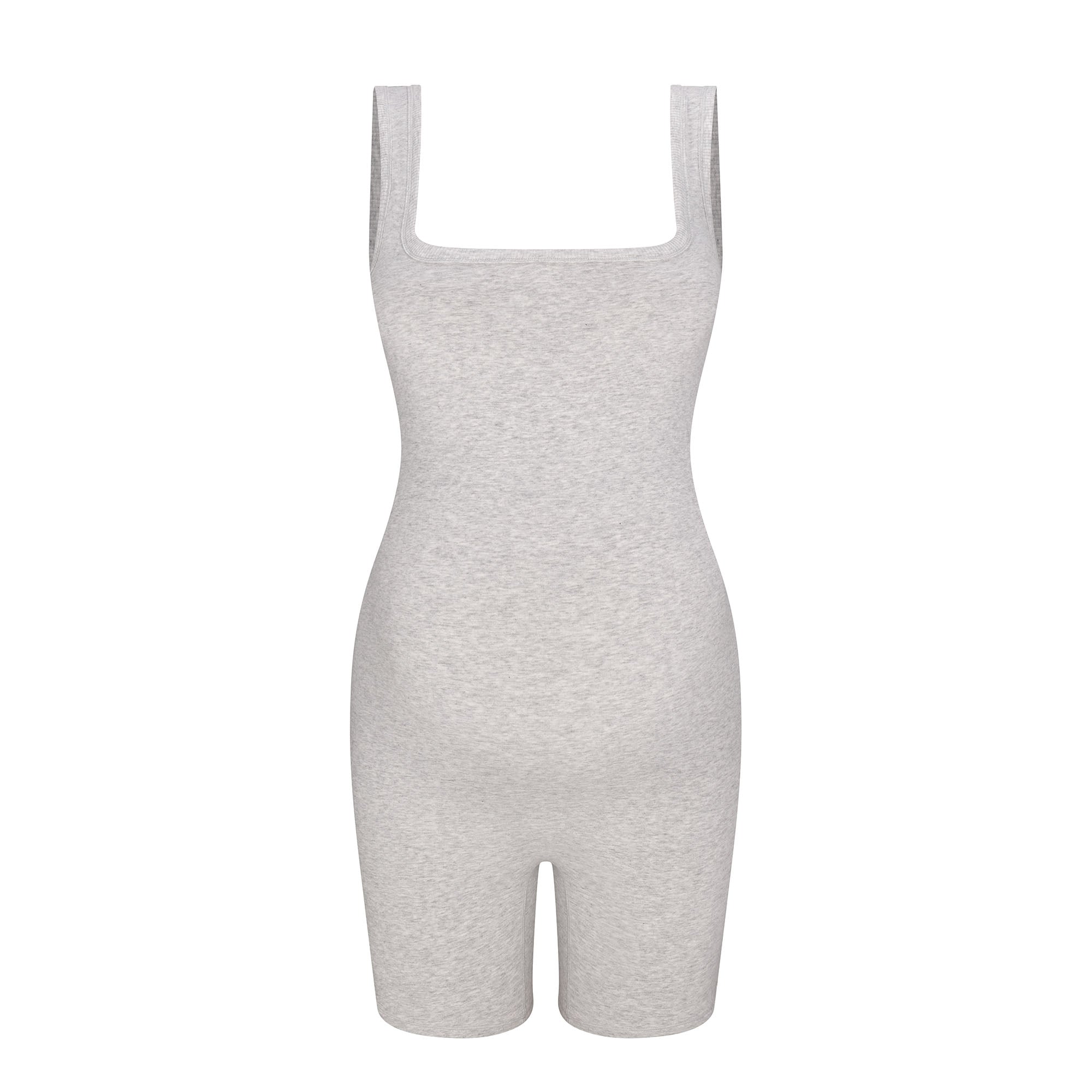COTTON JERSEY MATERNITY ONESIE | LIGHT HEATHER GREY - Image 6