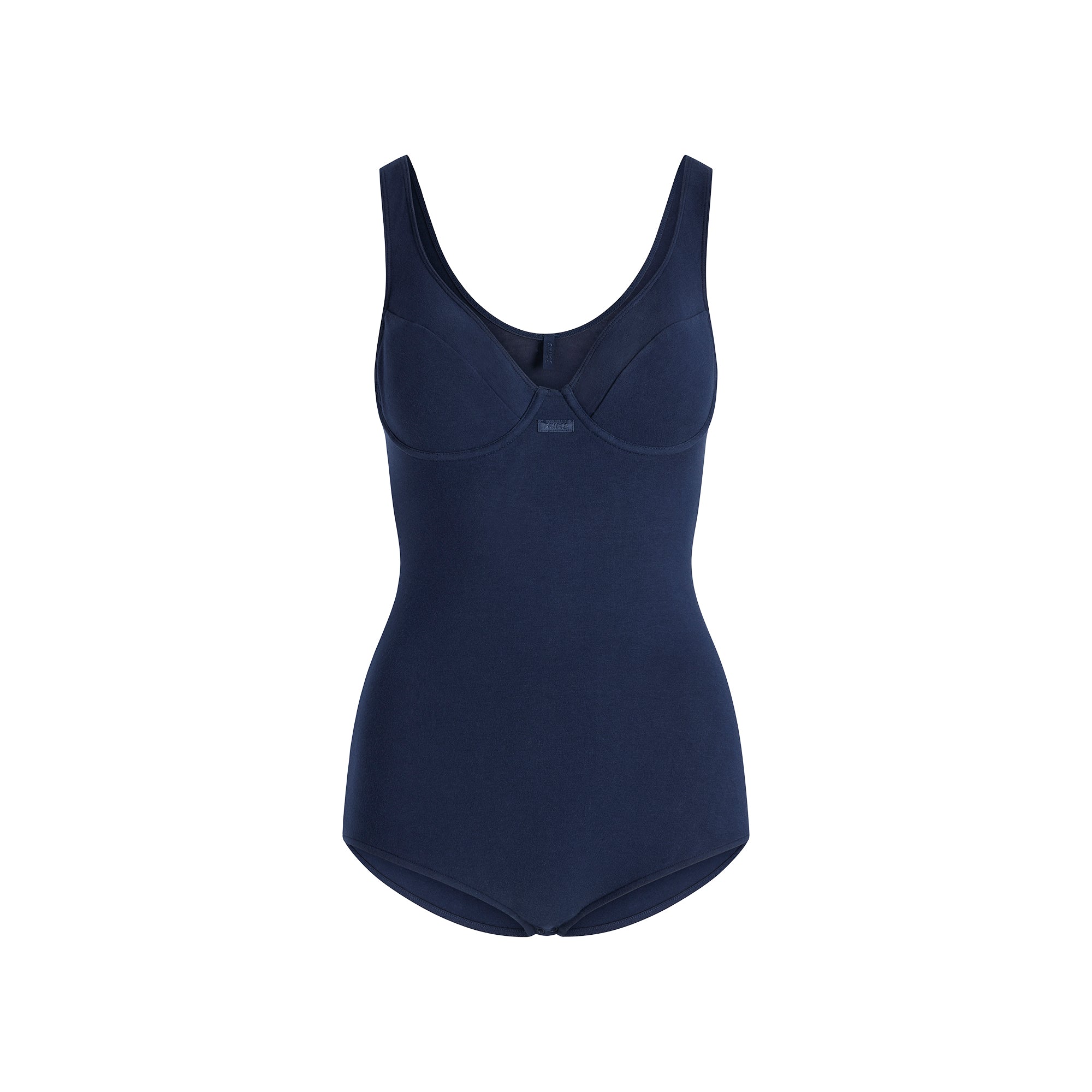 COTTON JERSEY UNDERWIRE BODYSUIT | NAVY - Image 7