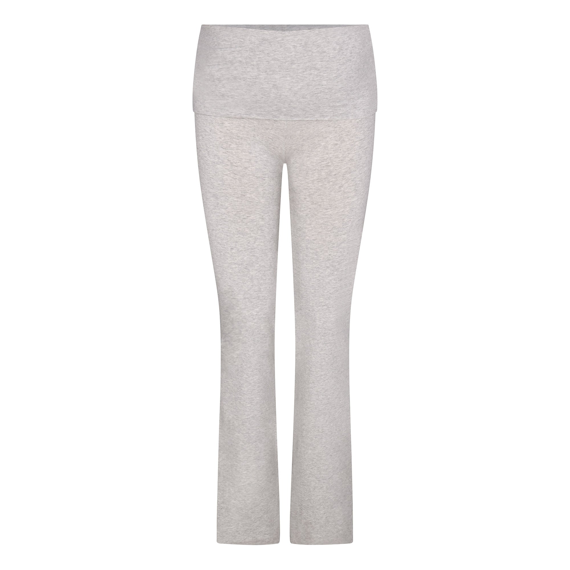 COTTON JERSEY MATERNITY FOLDOVER PANT | LIGHT HEATHER GREY - Image 5
