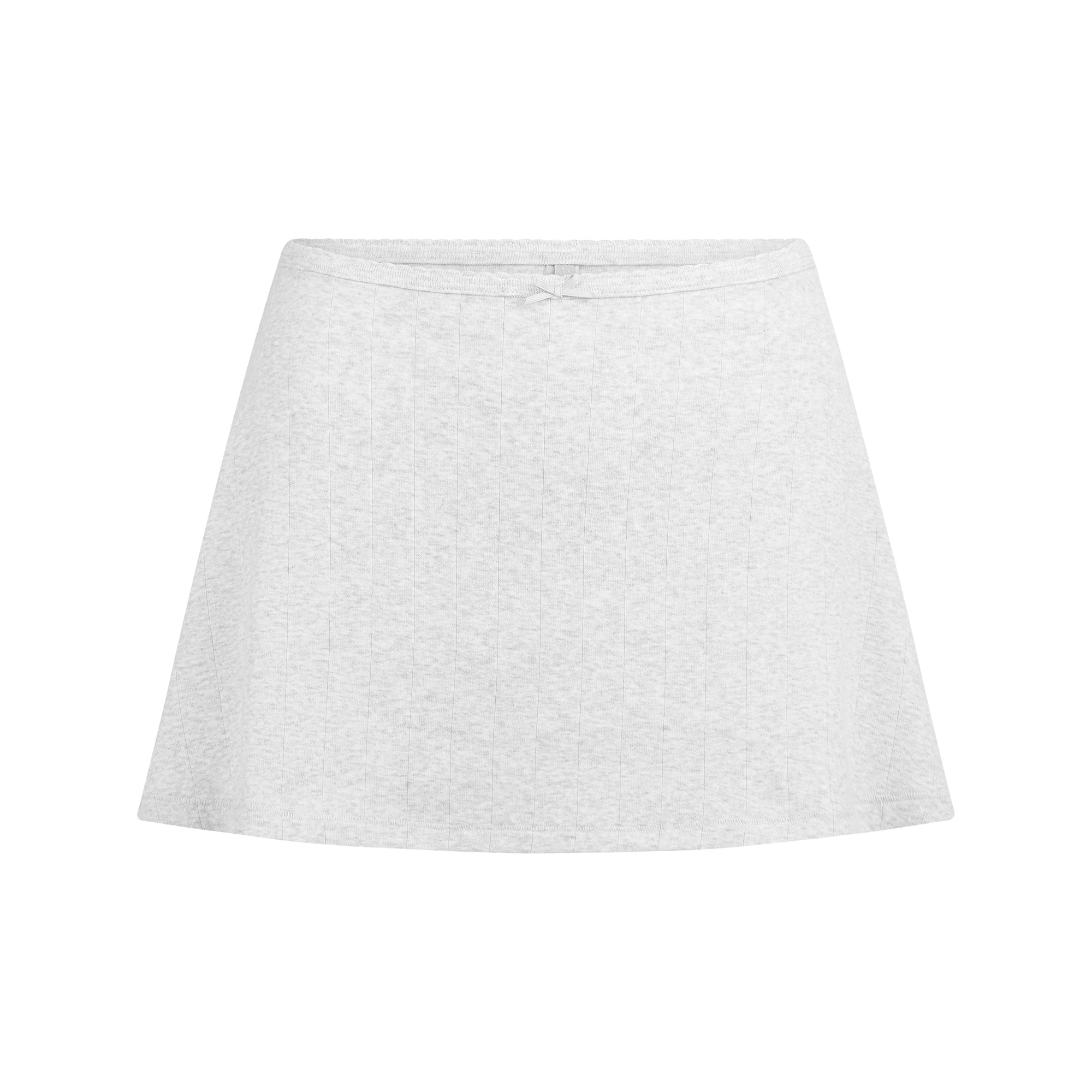 DROP NEEDLE POINTELLE MINI SKIRT | LIGHT HEATHER GREY - Image 6