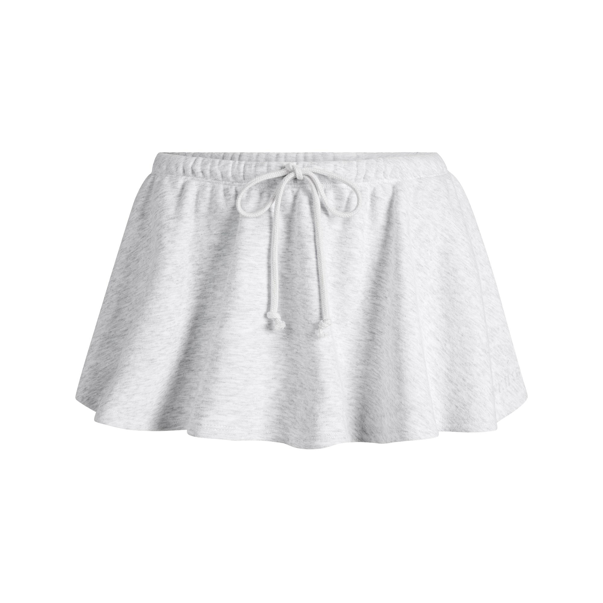 COTTON FLEECE MICRO SKIRT | LIGHT HEATHER GREY - Image 5