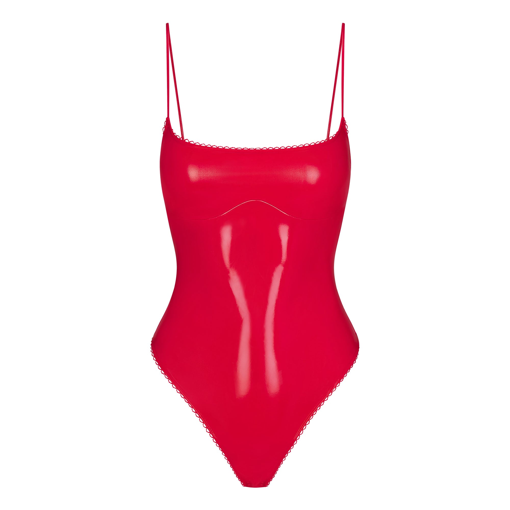 VINYL THONG BODYSUIT | RED - Image 6