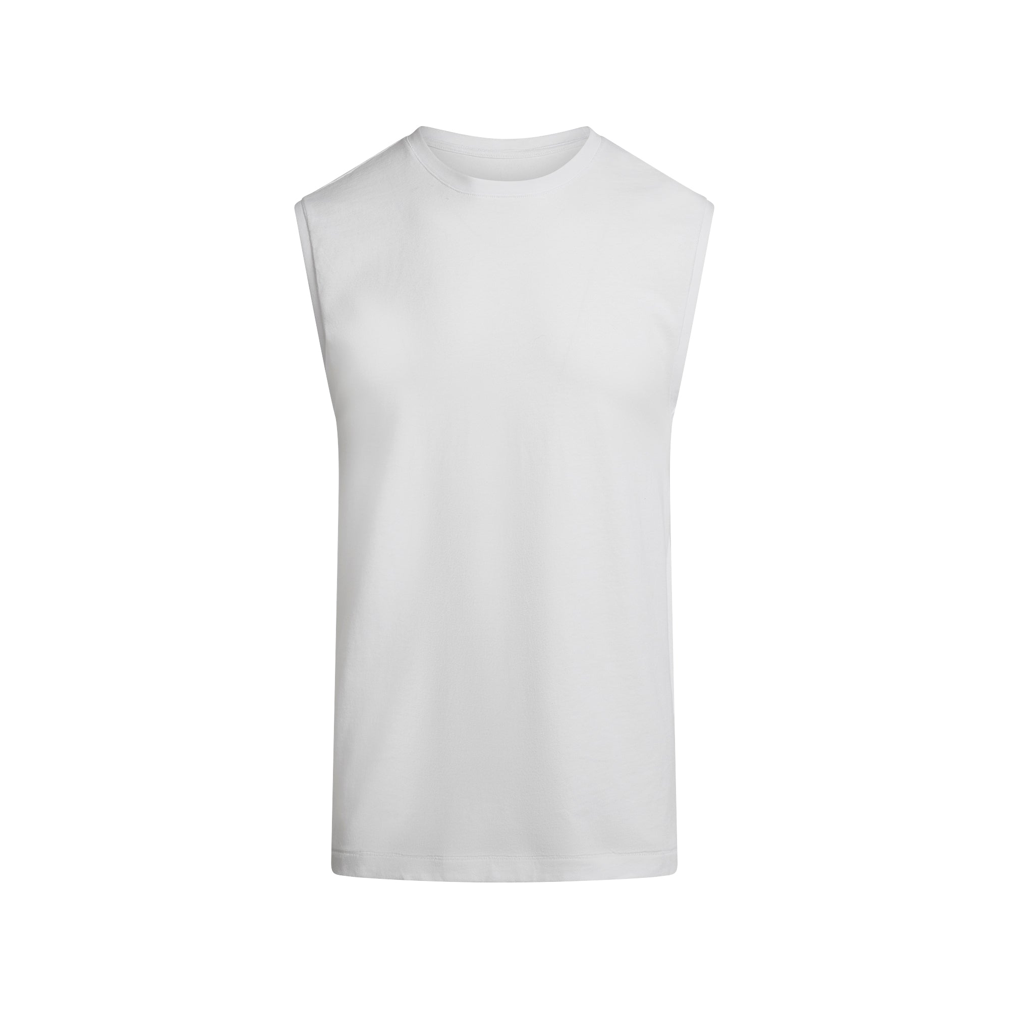 SKIMS COTTON MENS RELAXED SLEEVELESS SHIRT | CHALK - Image 5