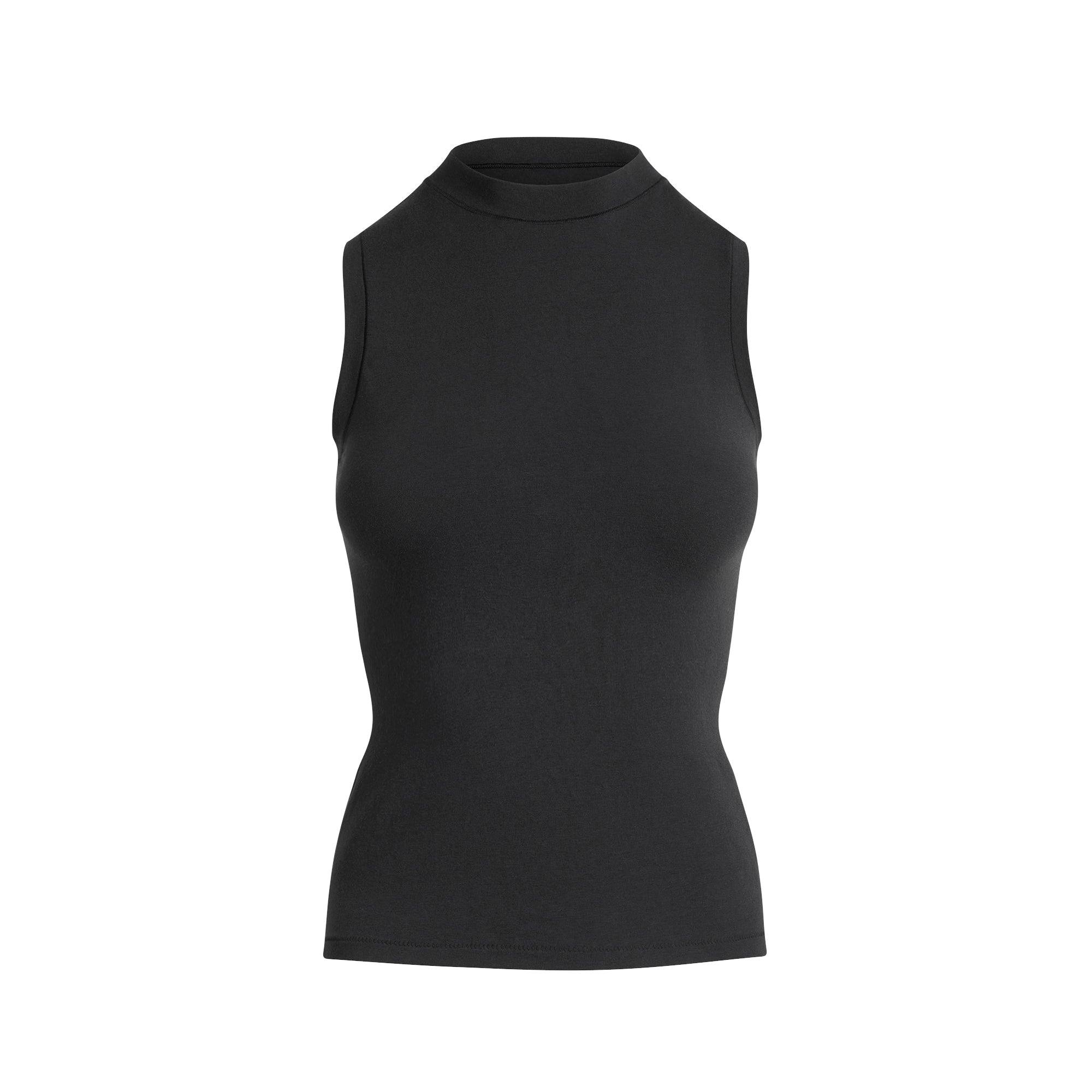 COTTON JERSEY MOCK NECK TANK | SOOT - Image 6