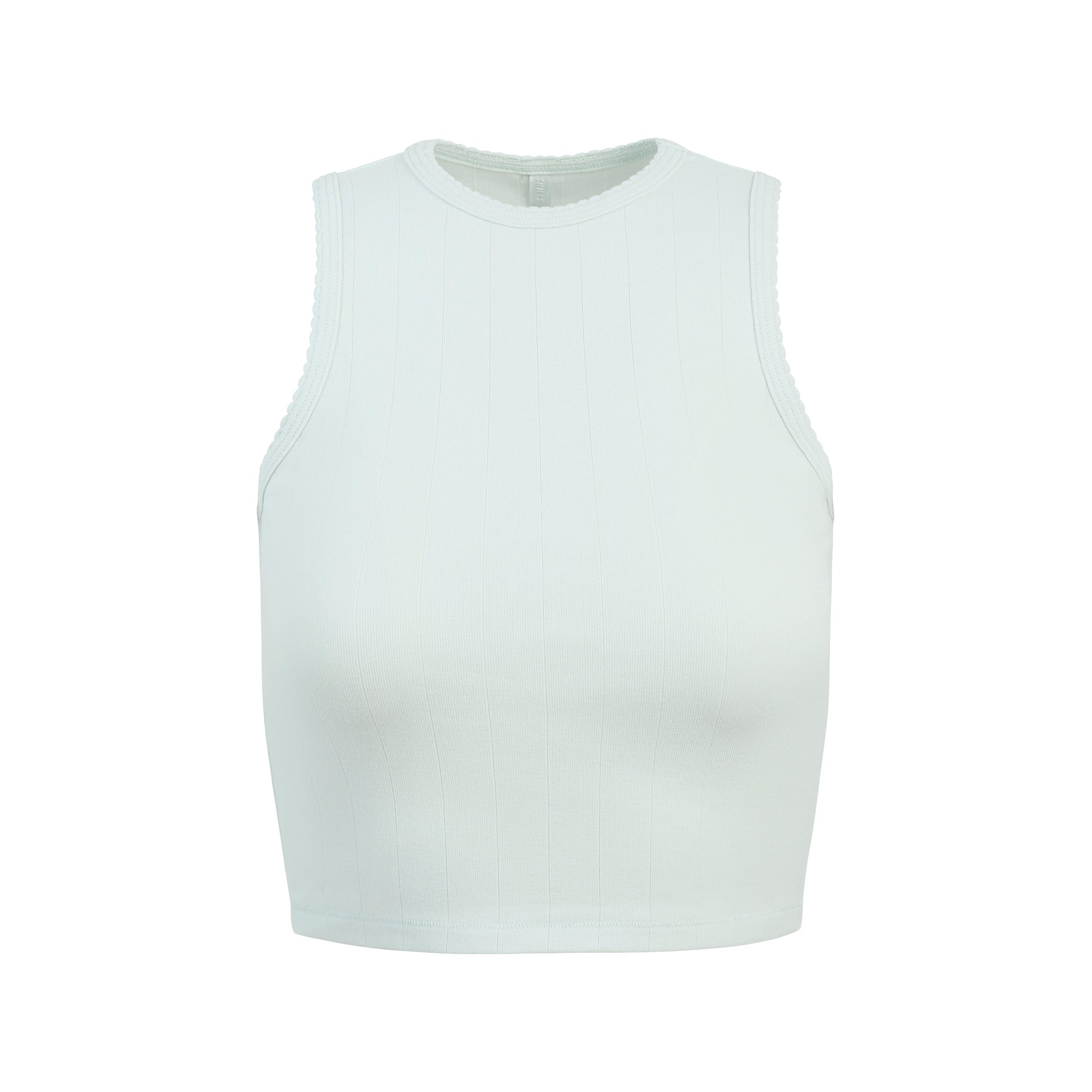DROP NEEDLE POINTELLE CROPPED TANK | FROST - Image 5