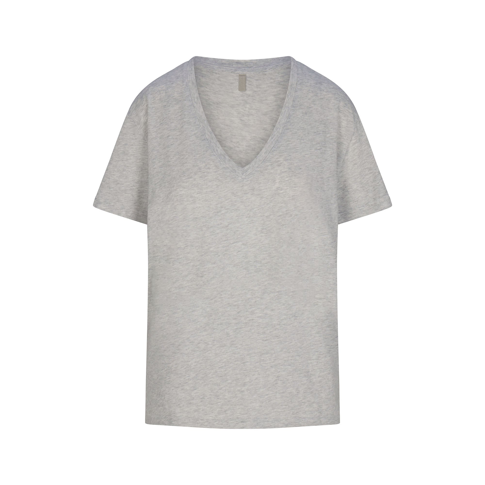 RELAXED TEES V NECK T-SHIRT | LIGHT HEATHER GREY - Image 7