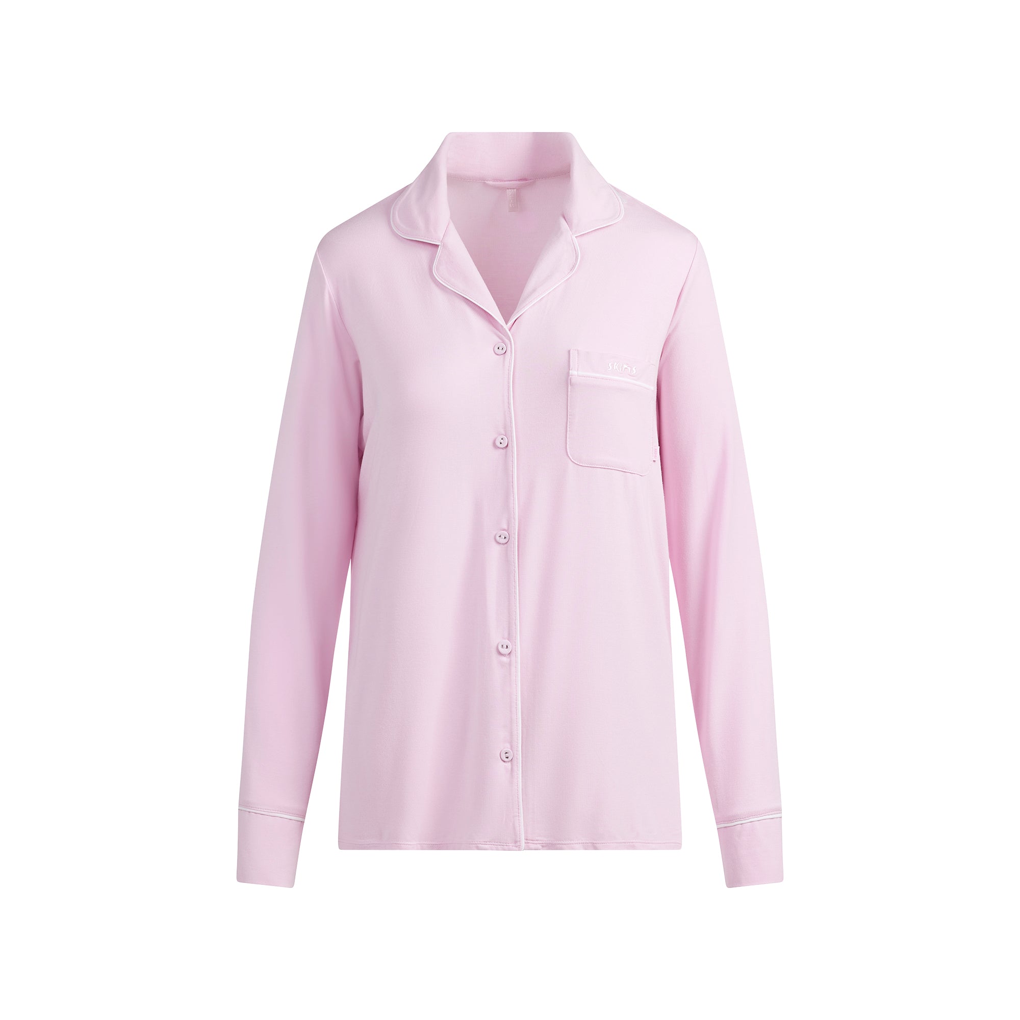 SKIMS SLEEP LONG SLEEVE BUTTON UP SET | CHERRY BLOSSOM CONTRAST - Image 4