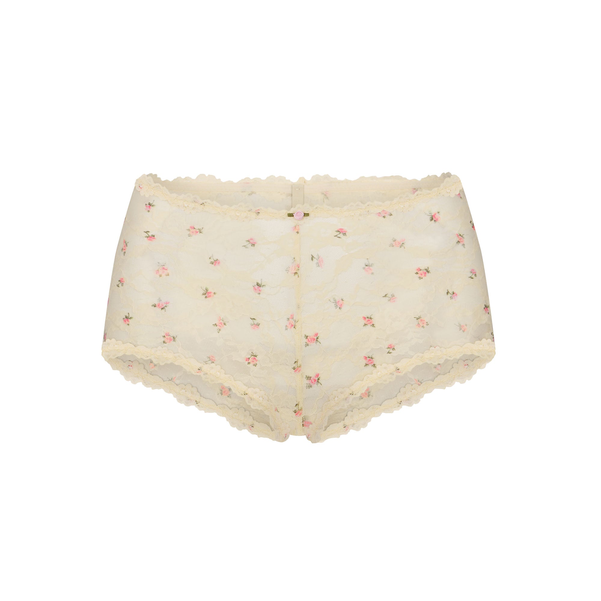 STRETCH LACE BOY SHORT | BUTTER ROSEBUD PRINT - Image 4