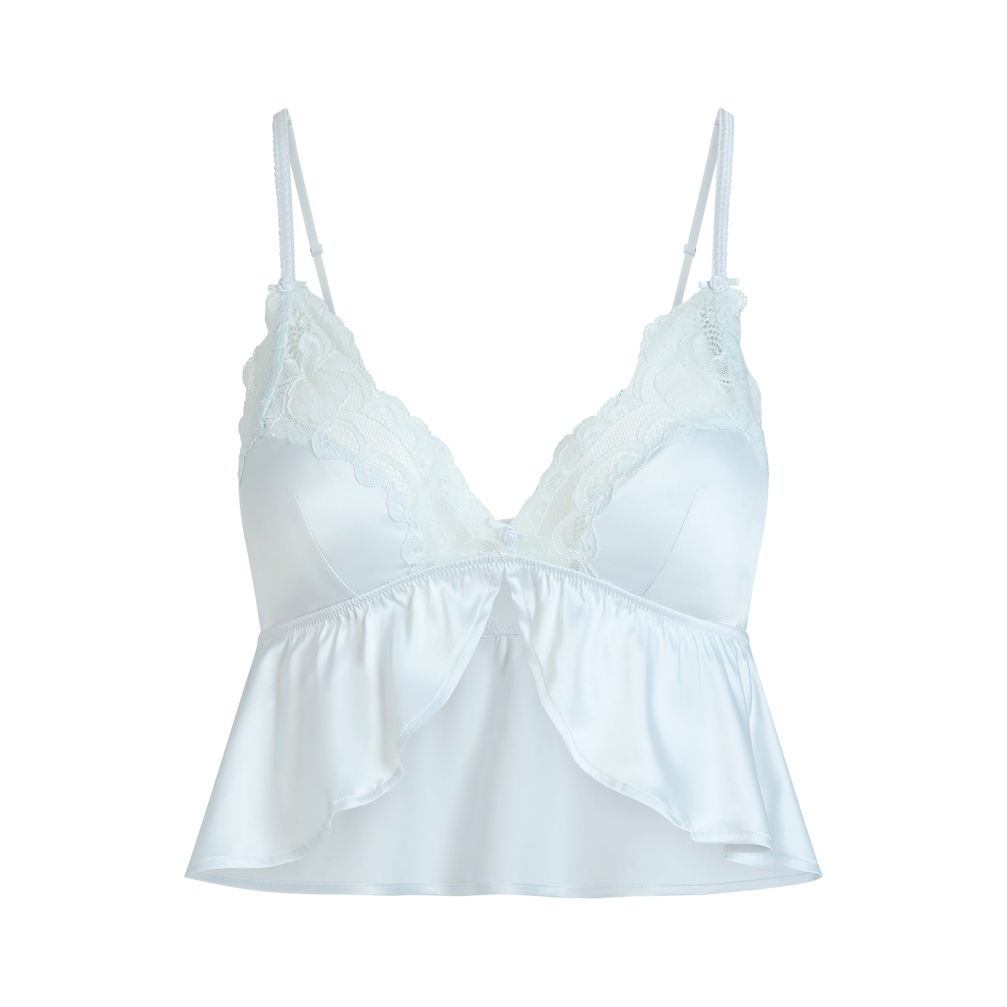 WOVEN SHINE LACE BABYDOLL AND SHORT SET | CLOUD - Image 8