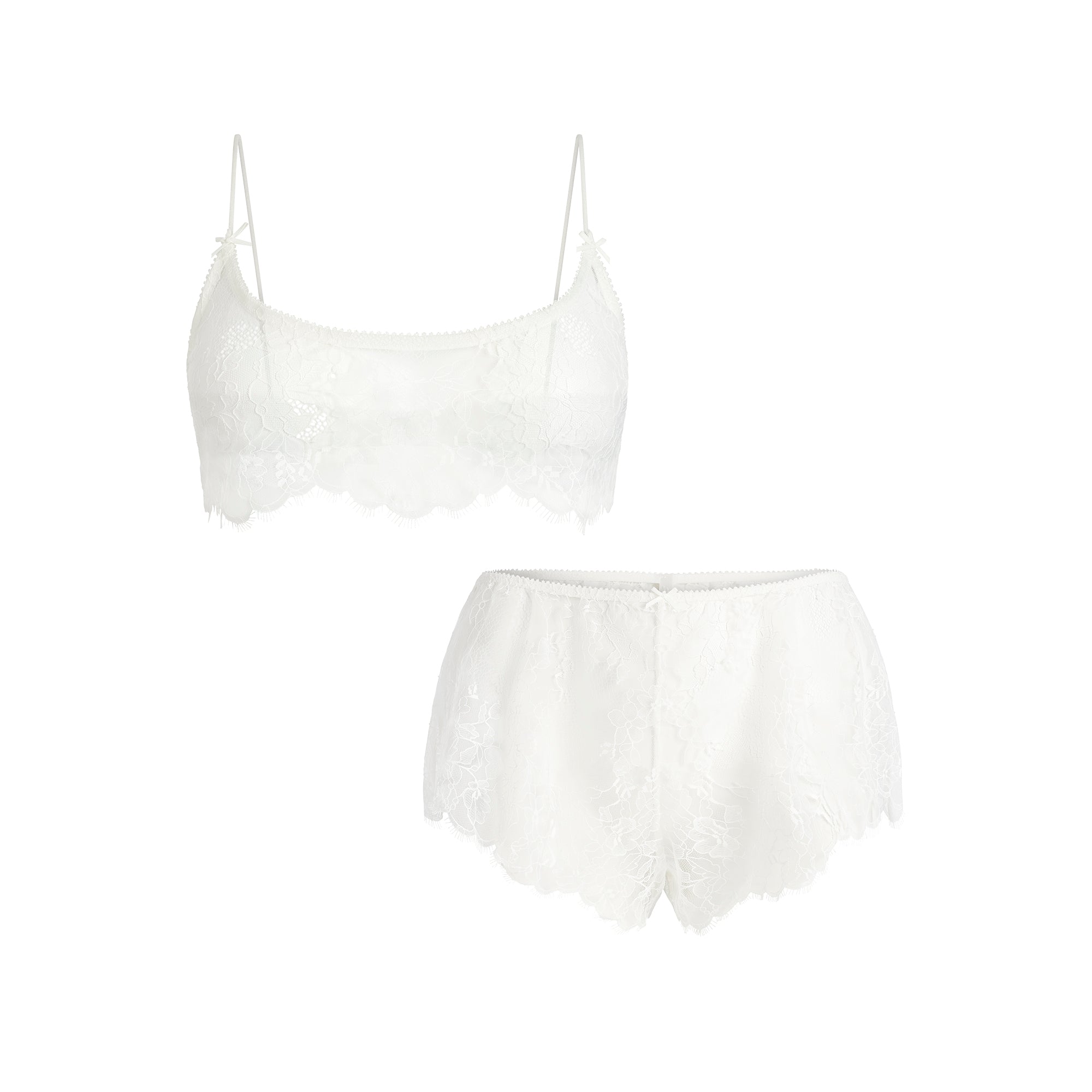 ULTRA FINE LACE BRALETTE AND SHORT SET | MARBLE - Image 6