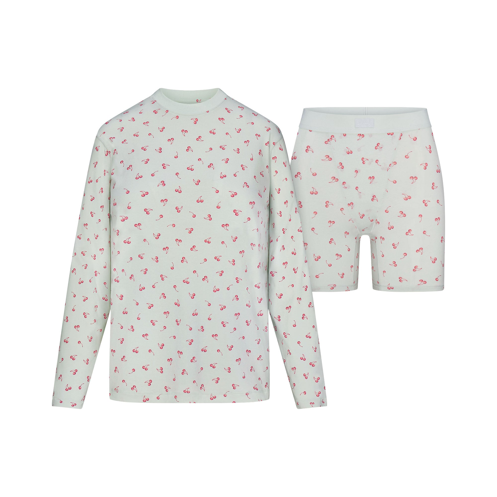 BOYFRIEND LONG SLEEVE T-SHIRT AND BOXER SET | CLOUD CHERRY PRINT - Image 6