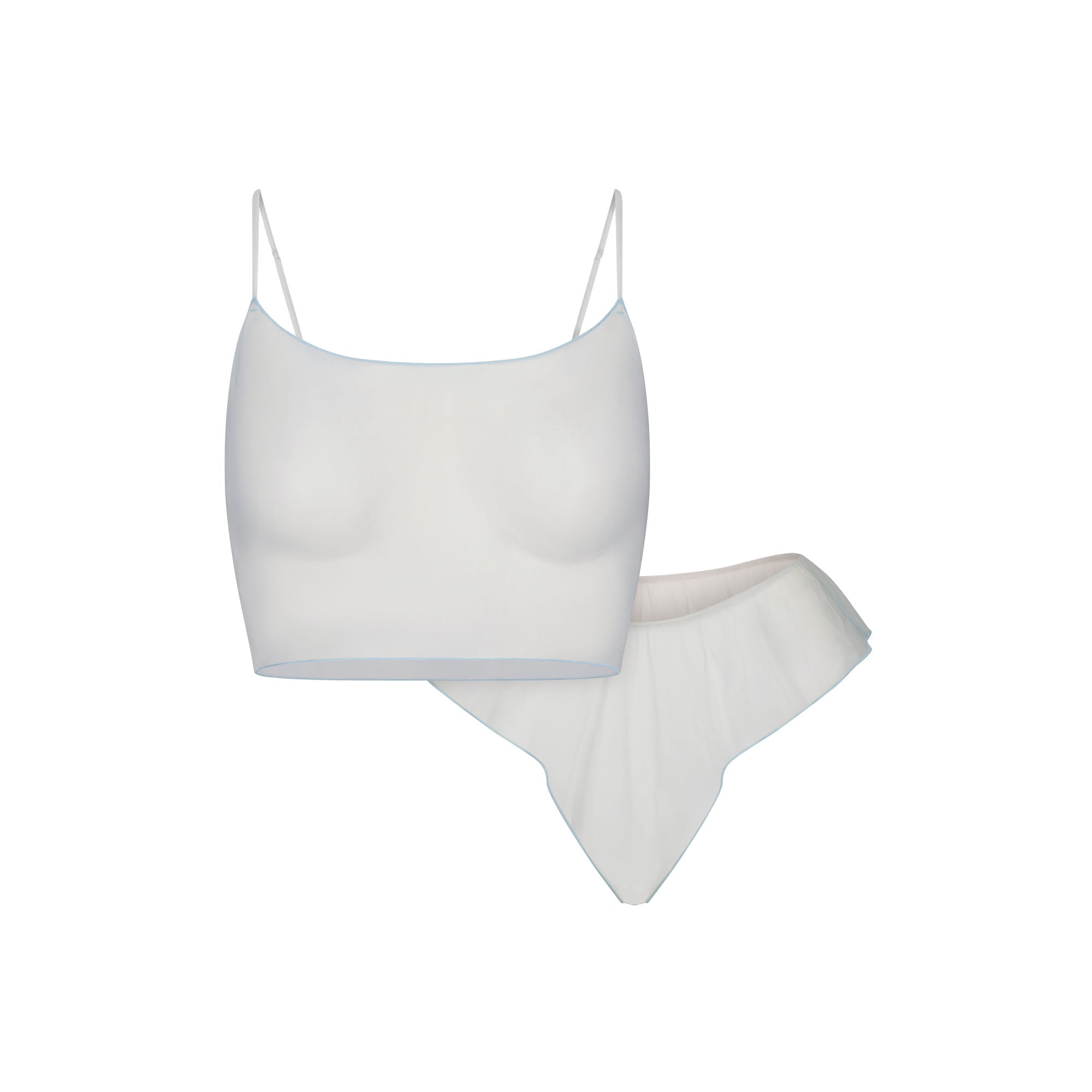 TULLE CAMI AND BRIEF SET | PLATINUM CONTRAST - Image 6