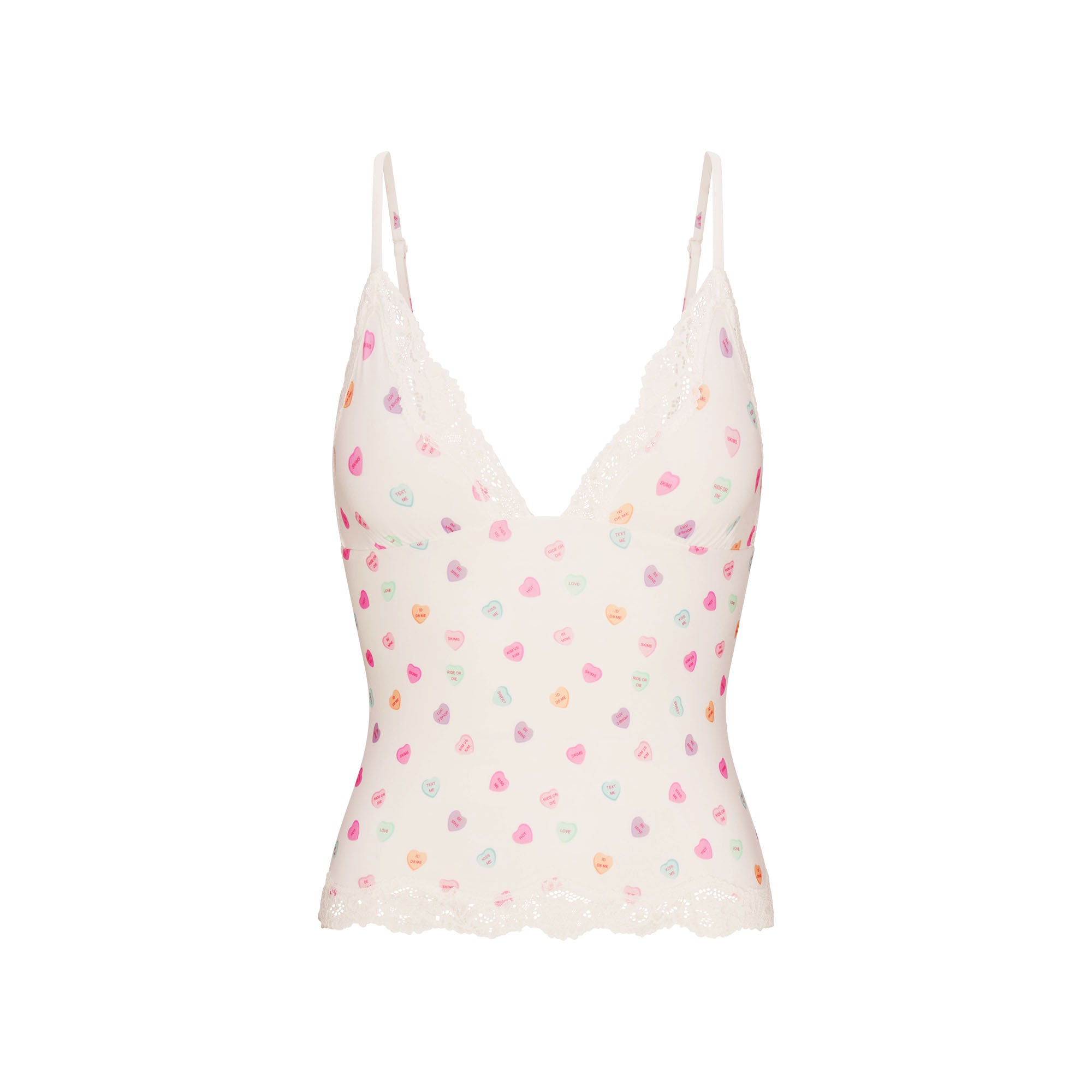 FITS EVERYBODY LACE TRIANGLE CAMI | MARBLE CANDY HEART PRINT - Image 5
