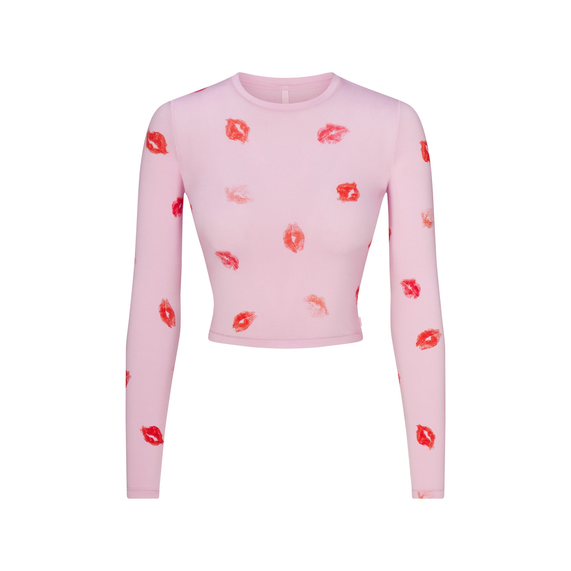 SKIMS SLEEP SUPER CROPPED LONG SLEEVE | CHERRY BLOSSOM LIPSTICK - Image 5