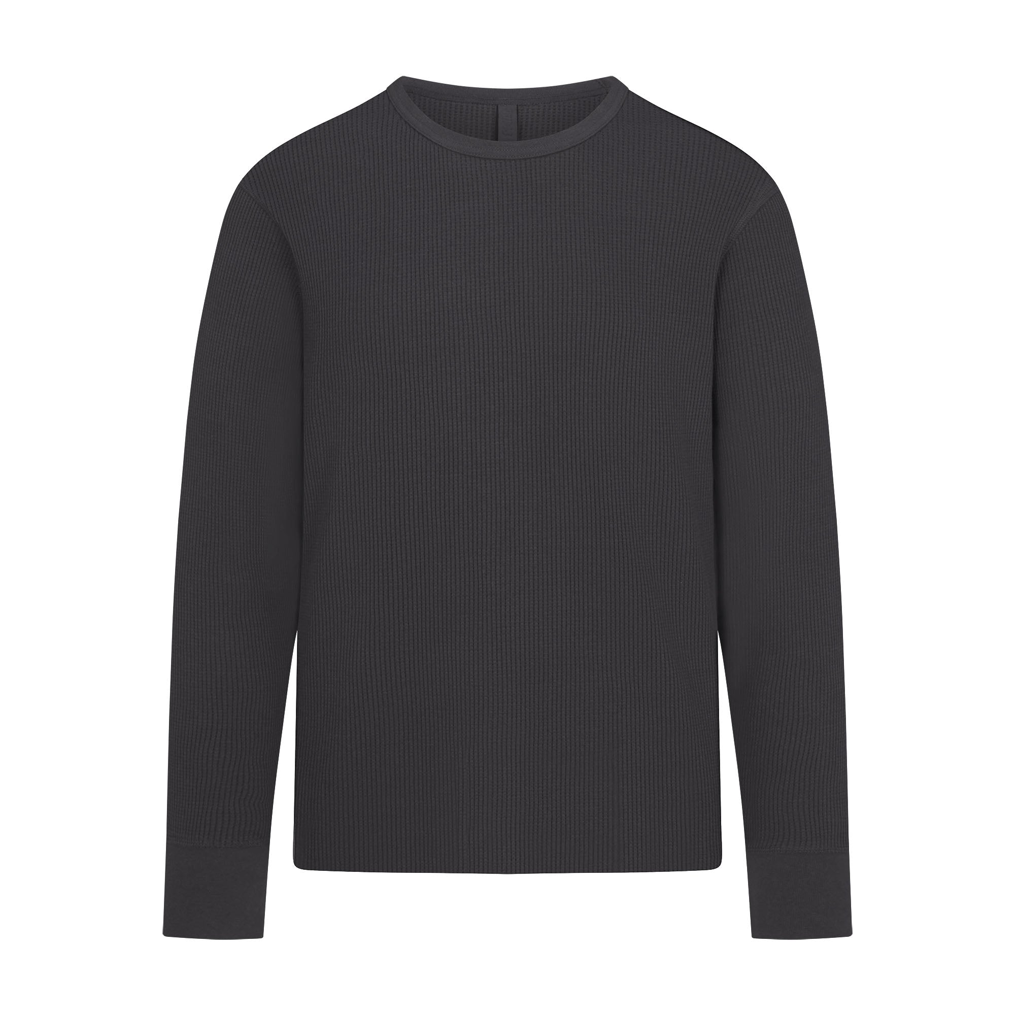 WAFFLE MENS LONG SLEEVE T-SHIRT | ASH - Image 6