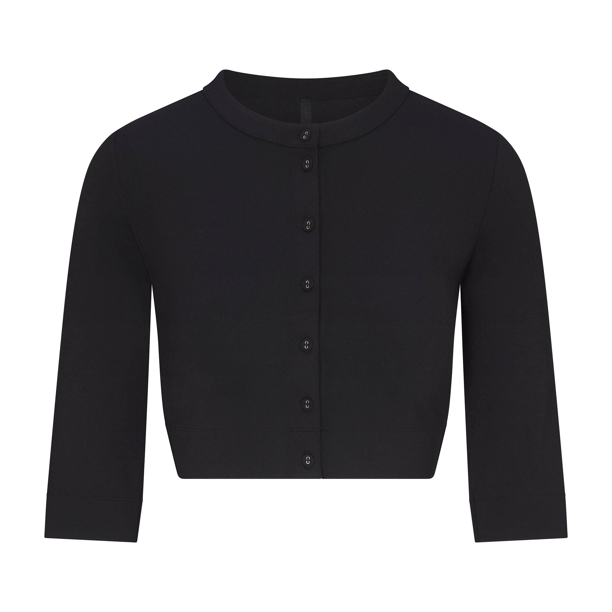 SMOOTH LAYERS CROPPED CARDIGAN | OBSIDIAN - Image 5