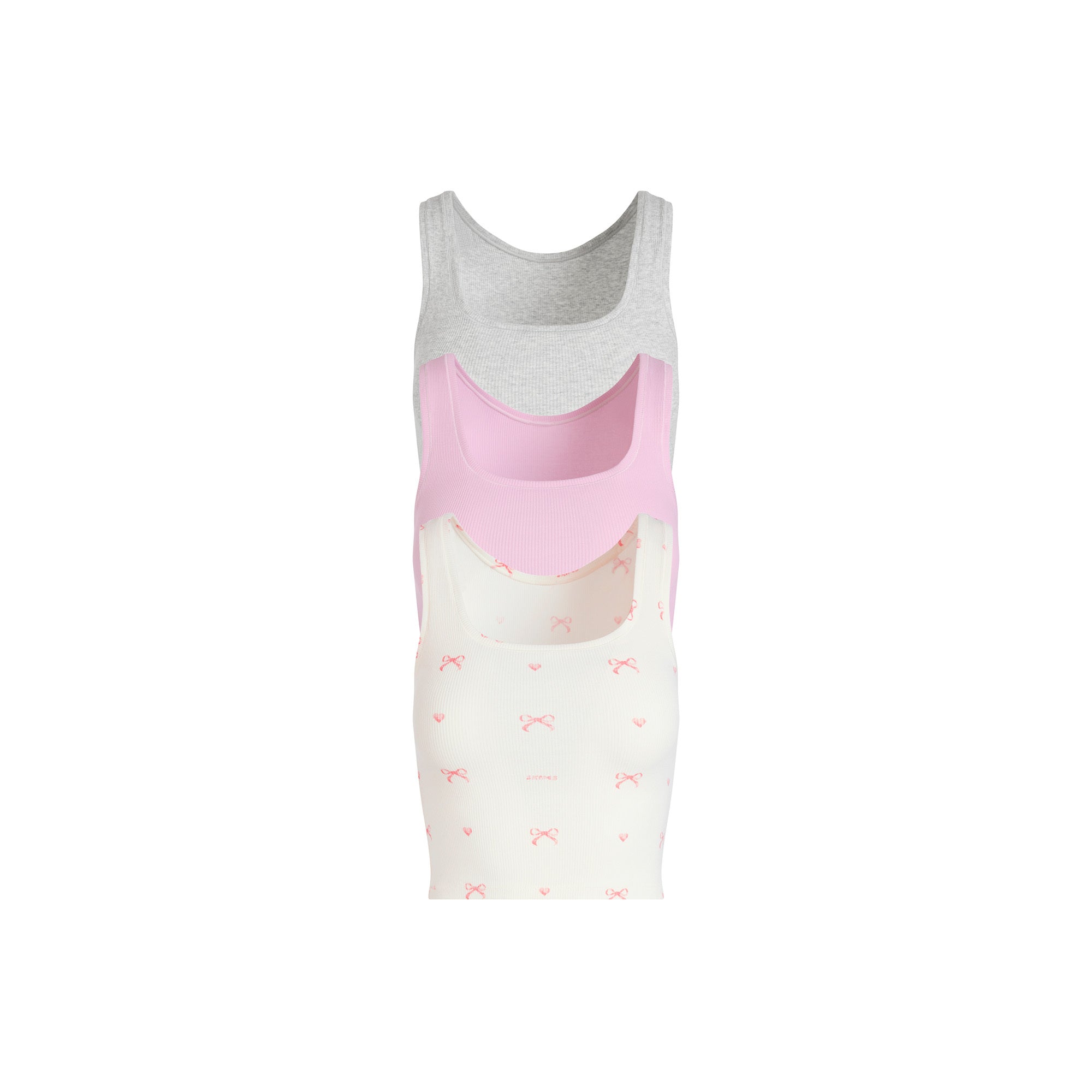 COTTON RIB TANK 3-PACK | BABY PINK MULTI
