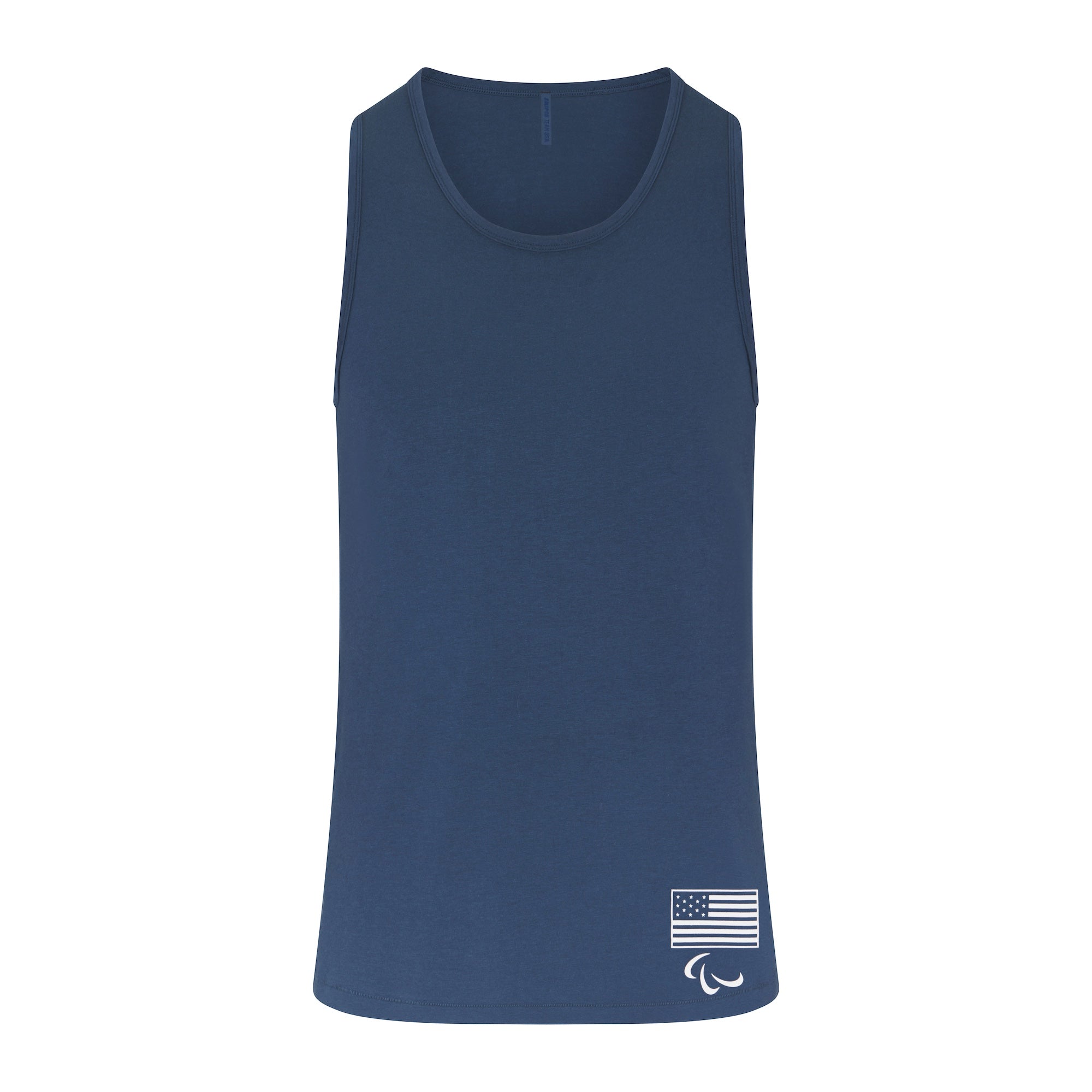 SKIMS FOR TEAM USA JERSEY SLEEP MENS PARALYMPIC TANK | NAVY - Image 4