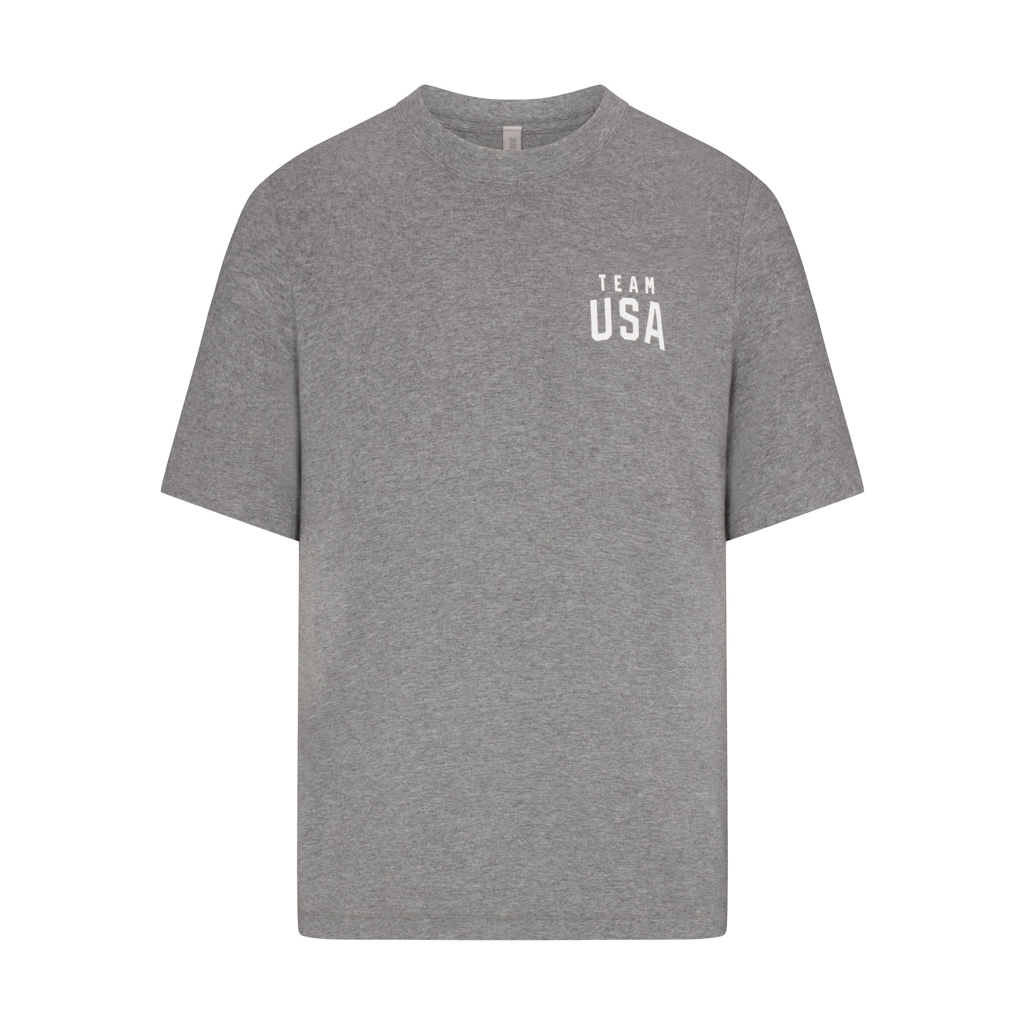 SKIMS FOR TEAM USA JERSEY SLEEP MENS OLYMPIC T-SHIRT | HEATHER GREY - Image 5