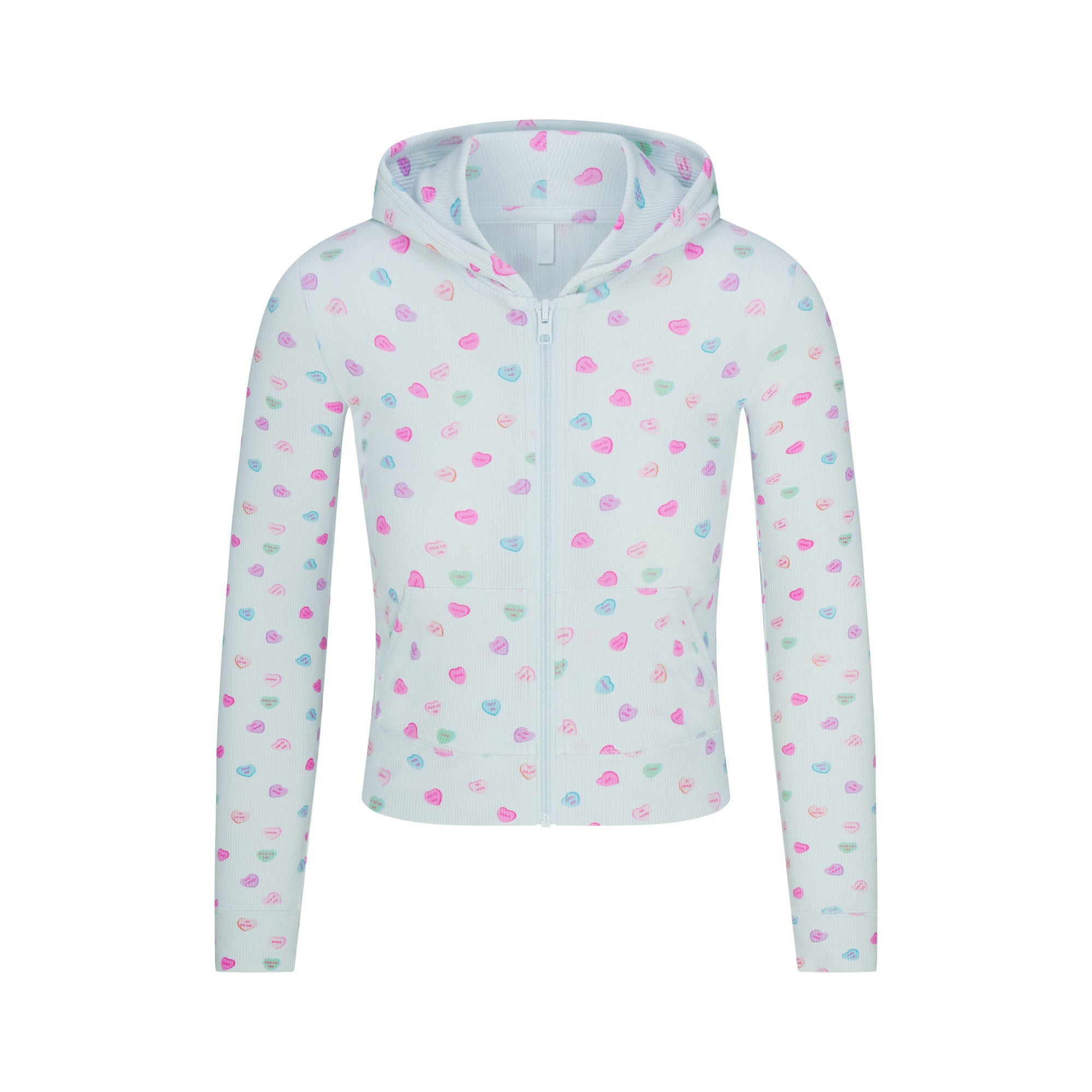 SOFT LOUNGE ZIP UP HOODIE | CLOUD CANDY HEART PRINT - Image 4