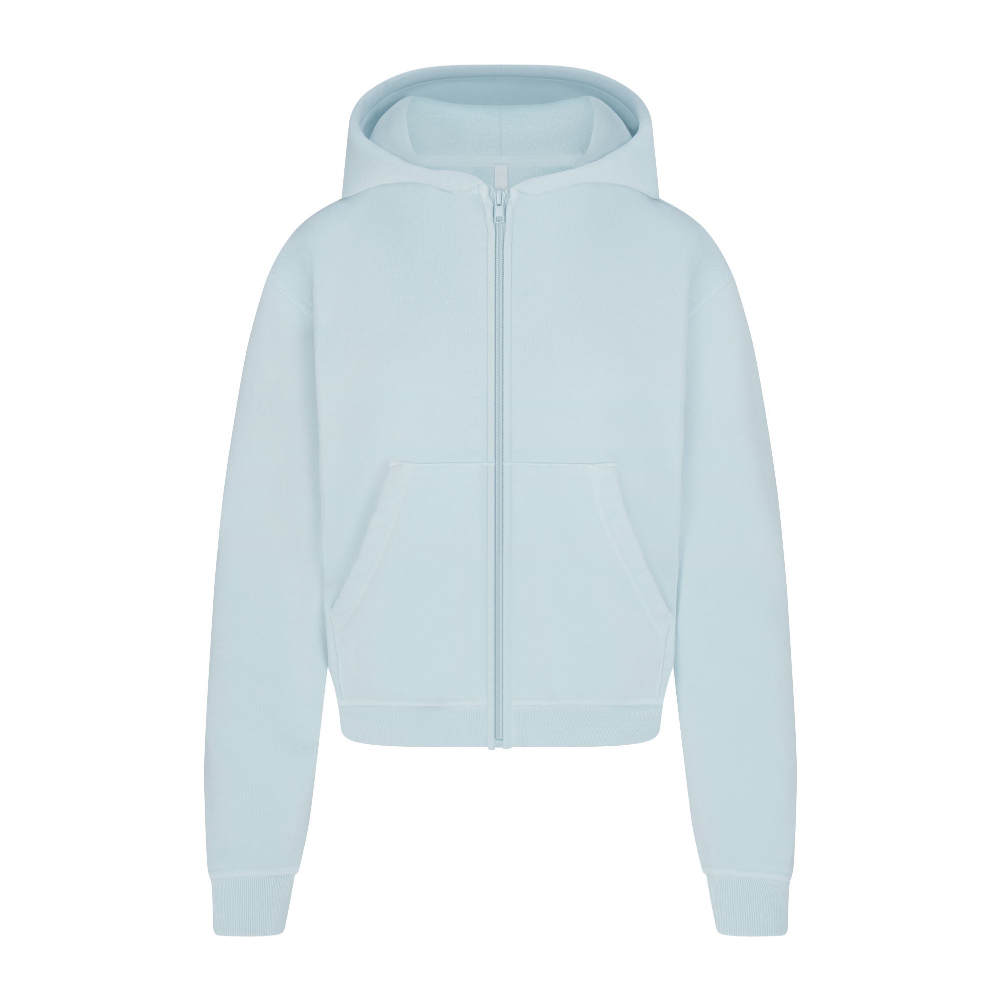 FRENCH TERRY SHRUNKEN ZIP UP HOODIE | OPAL - Image 6