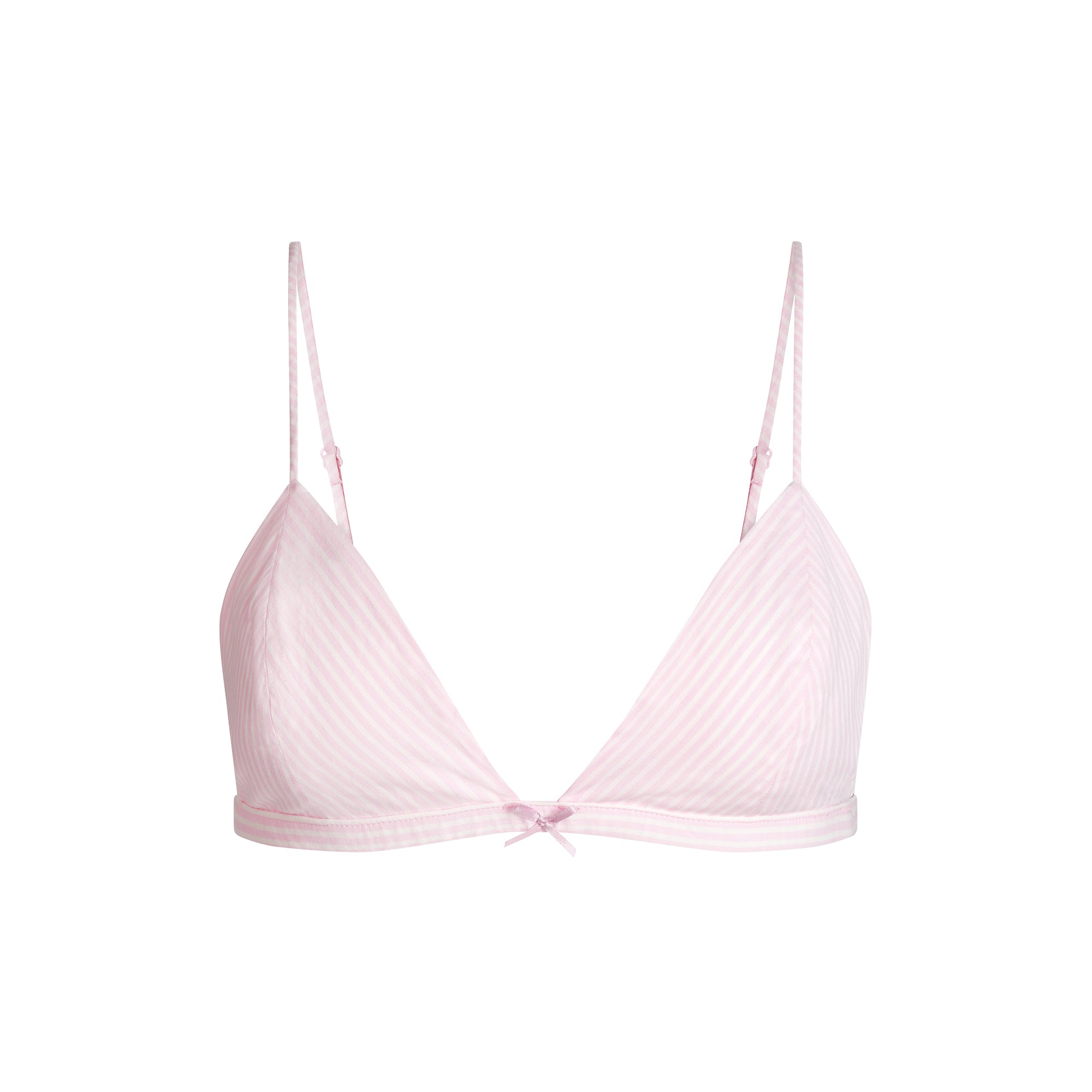 COTTON POPLIN TRIANGLE BRALETTE | CHERRY BLOSSOM STRIPE - Image 6